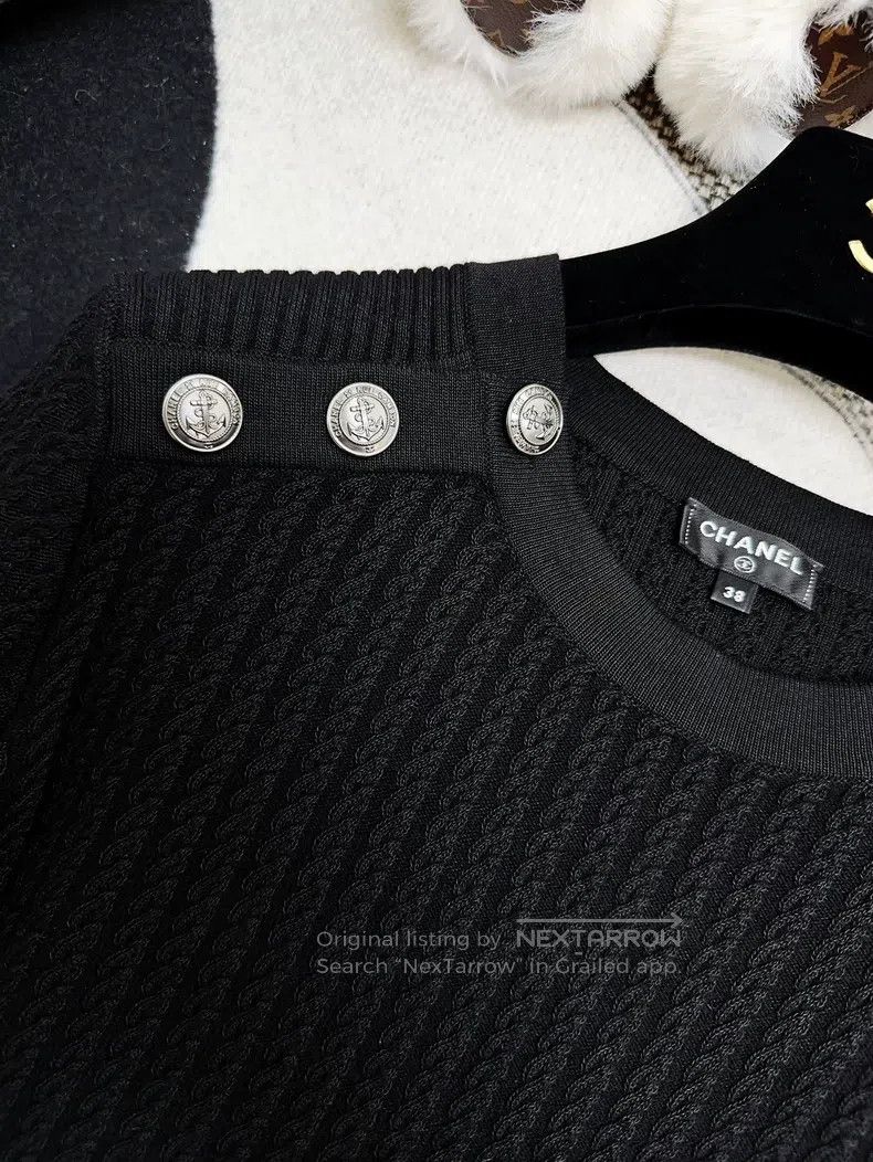 Chanel Chanel Hamburg series anchor buckle black long-sleeved kni Size XS / US 0-2 / IT 36-38 - 4 Thumbnail