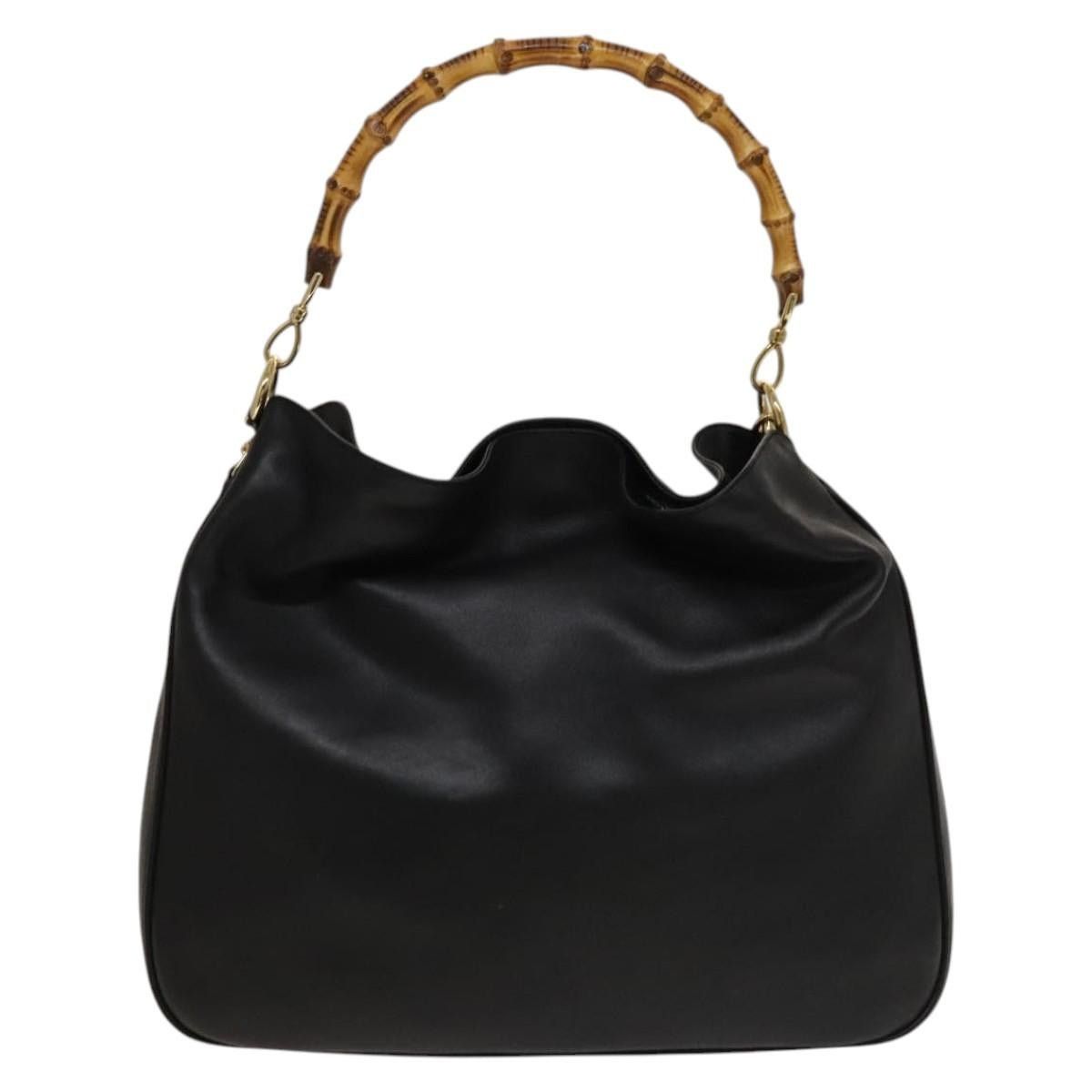 Gucci GUCCI Bamboo Hand Bag Leather Black Gold 001 001 Size ONE SIZE - 3 Thumbnail