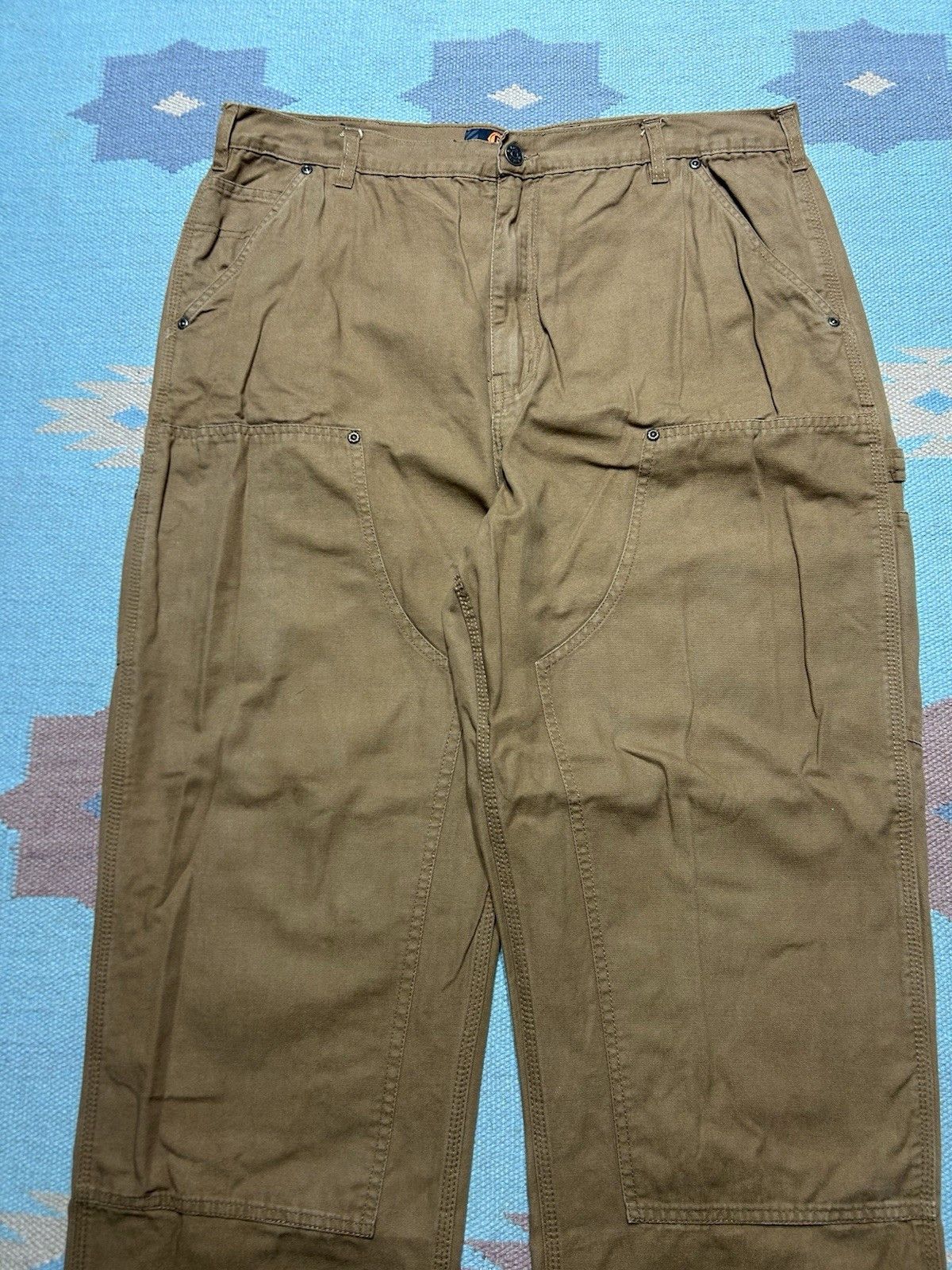 Vintage y2k double knee carpenter pants canvas skater baggy 35x29 Size US 35 - 3 Thumbnail