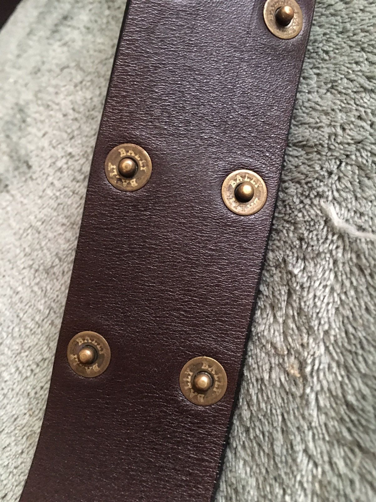 Bally BALLY Brown Leather Studded Italy Mens Belt Size 85/ 34 Size 34 - 6 Thumbnail