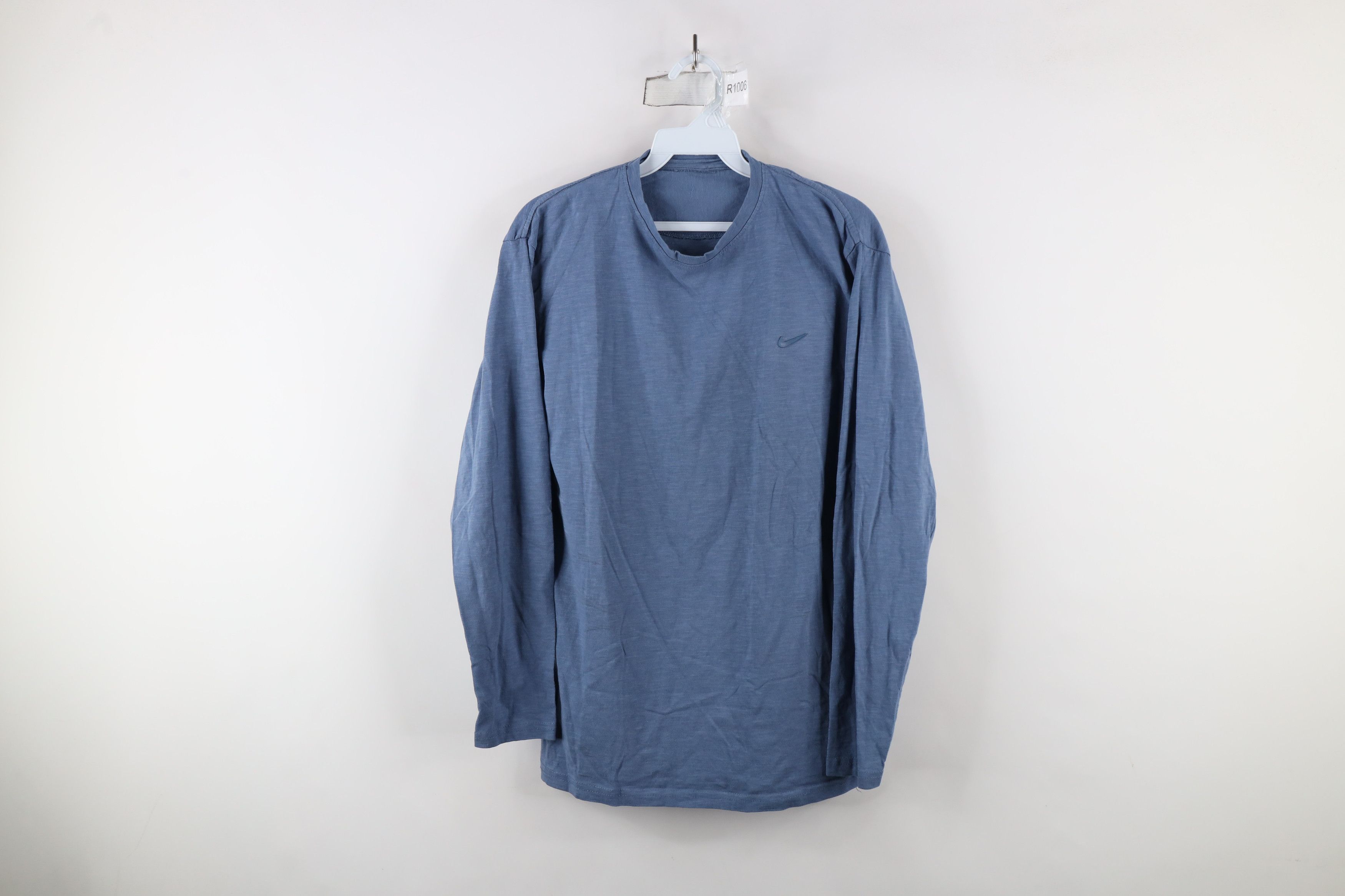 Nike × Vintage Vintage 90s Nike Mini Swoosh Monochrome Long Sleeve T-Shirt Size US S / EU 44-46 / 1 - 1 Thumbnail