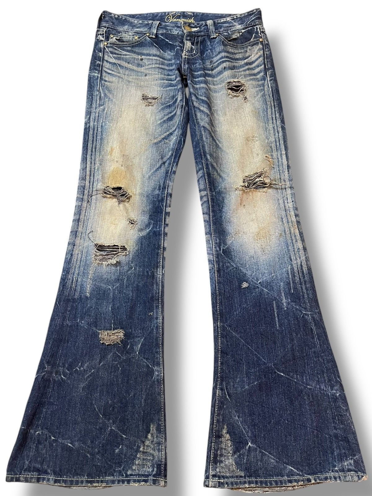 Vanquish Vintage Vanquish Mudwash Faded Whiskers Distressed Denim Size US 31 - 1 Thumbnail