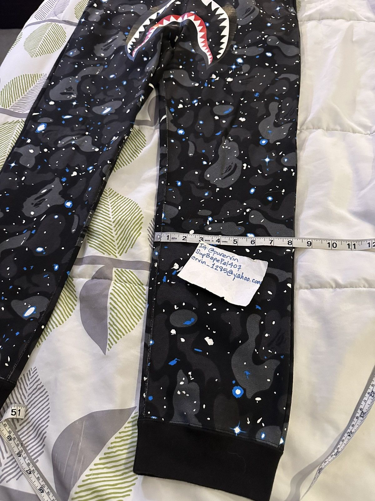 Bape Shark Sweatpants Space Camo Slim Fit XL Size US 36 / EU 52 - 12 Thumbnail
