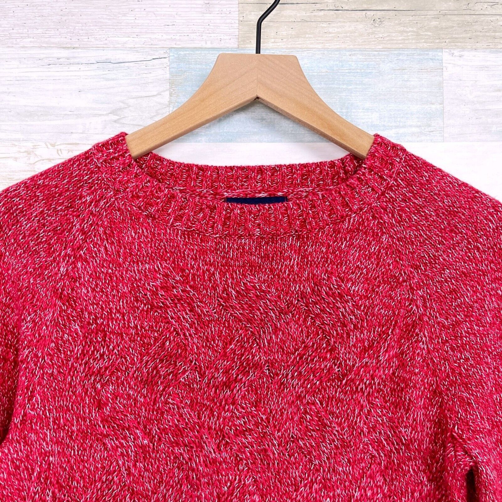 Lands' End Lands End Drifter Marled Knit Sweater Pink Crewneck 10 12 Size L / US 10 / IT 46 - 2 Thumbnail