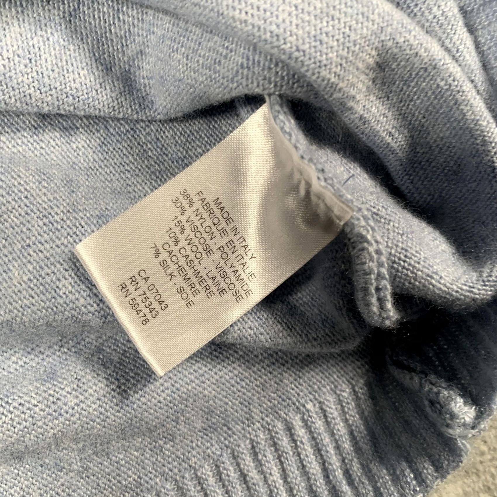 Vintage BIANCO&BLU Sweater Crewneck Womens Large Blue Wool Cashmere Blend Made in Italy Size L / US 10 / IT 46 - 5 Thumbnail