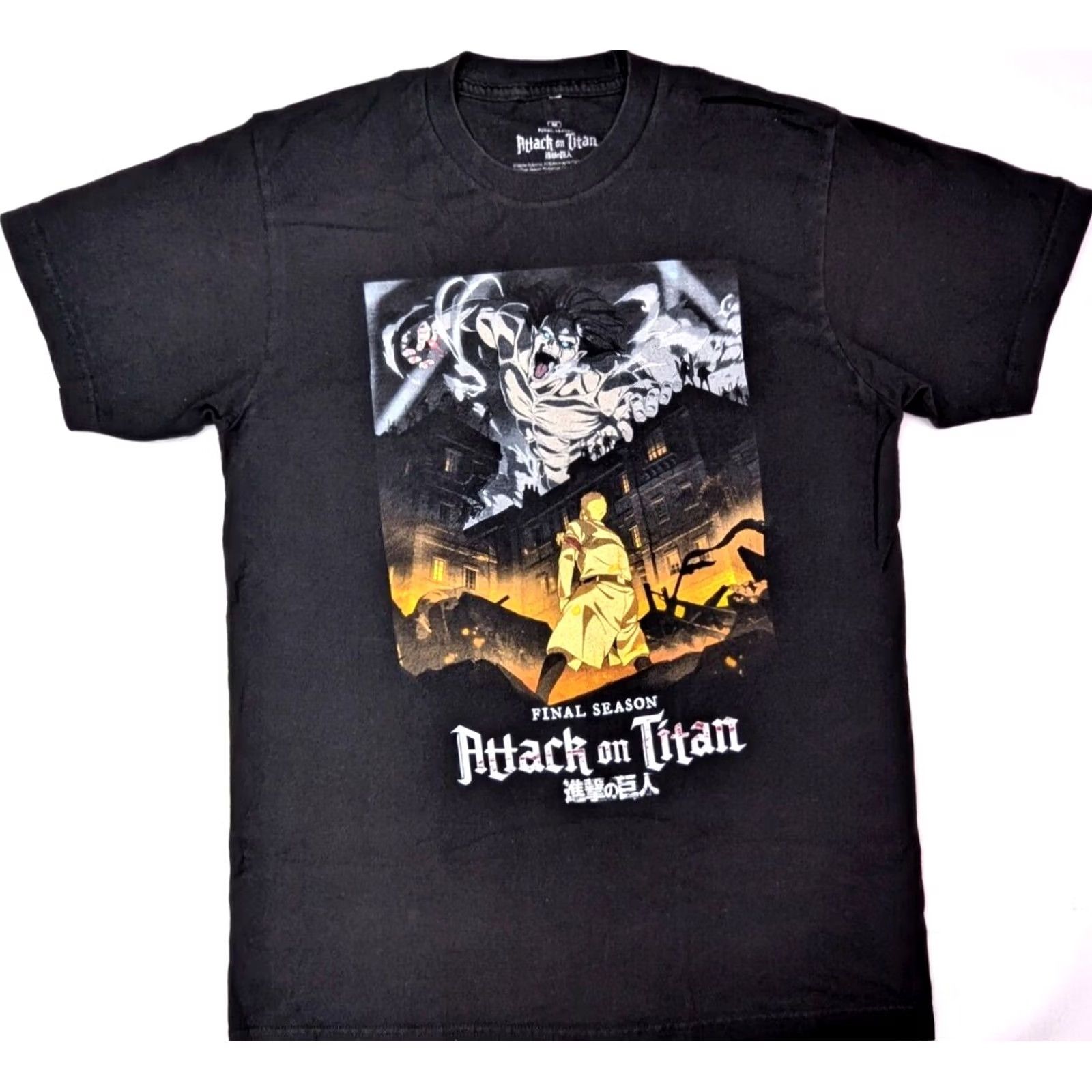 Ripple Junction Ripple Junction Manga Shirt LOT x 2, Attack on Titan Short Sleeve Crew Neck, Black, Size M, Men, T-Shirt, Graphic Print, Anime, 2 Pack Size US M / EU 48-50 / 2 - 3 Thumbnail