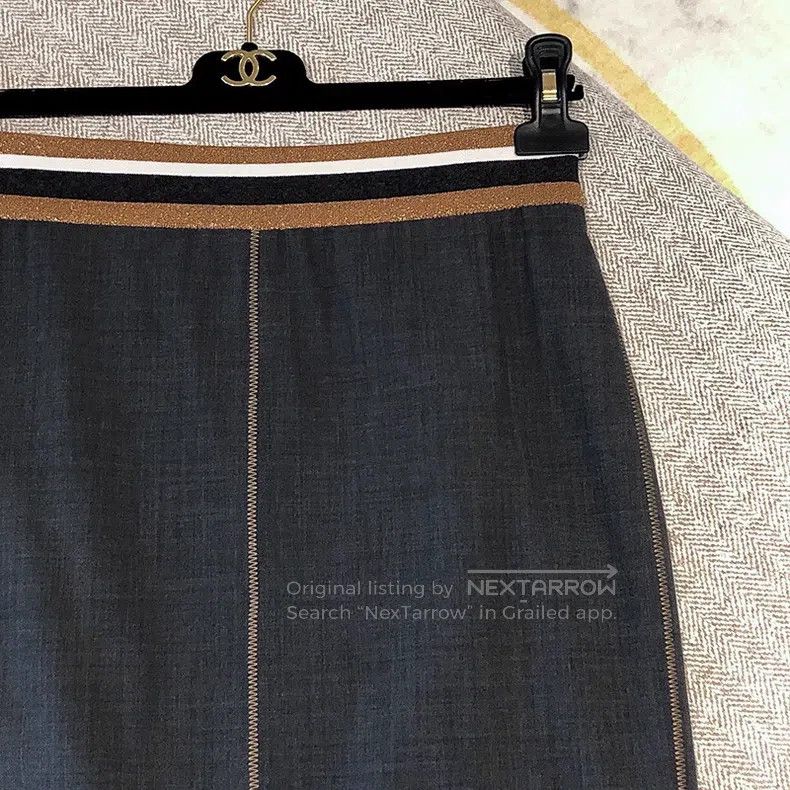 Brunello Cucinelli Brunello Cucinelli Dark Gray Side-Slit Skirt Size 25" / US 0 / IT 36 - 3 Thumbnail