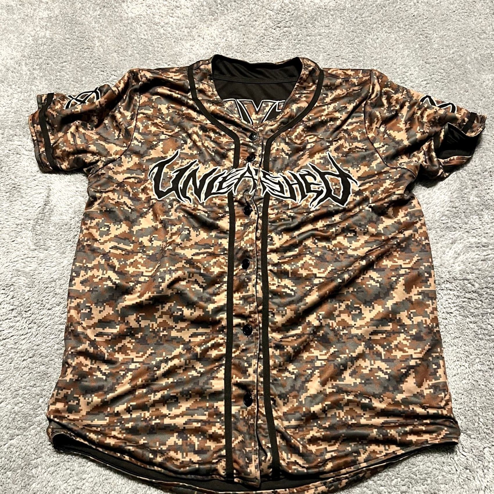 Vintage Kayzo Unleashed Jersey Mens Medium 00 Camo Reversible Button Shirt Y2K Size US M / EU 48-50 / 2 - 2 Thumbnail