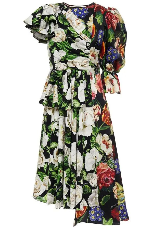 Dolce & Gabbana o1y0825 Midi Dress in Multicolor Size XS / US 0-2 / IT 36-38 - 1 Thumbnail