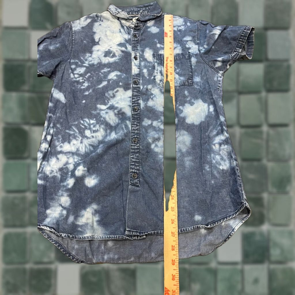 Denime 91 Denim Shirt Mens Medium M Blue Collared Short Sleeve Button Down Size US M / EU 48-50 / 2 - 1 Thumbnail