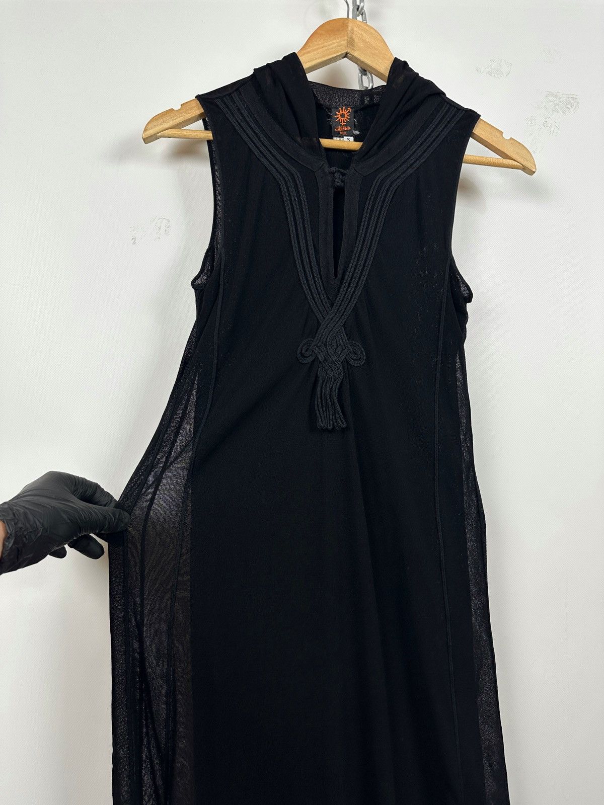 Jean Paul Gaultier Vintage Jean Paul Gaultier Black Gothic Mesh Hood Maxi Dress Size S / US 4 / IT 40 - 11 Thumbnail