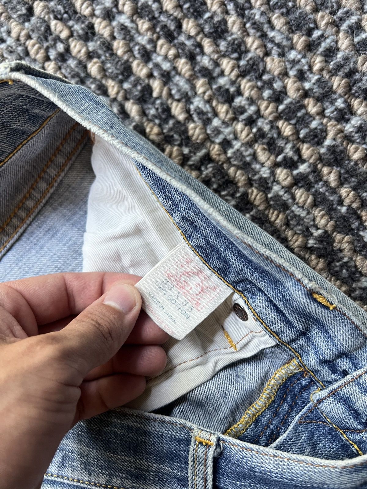 Evisu 00’s Evisu Daicock Distressed Denim Jeans Lot 2 Rare Size US 33 - 8 Thumbnail