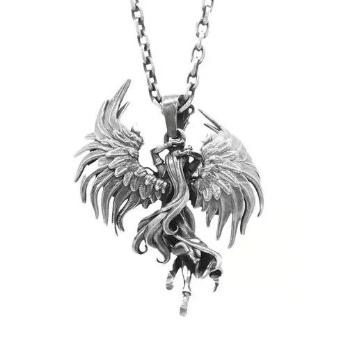 Vintage Evil Angel Wings Goddess Pendant Necklace Size ONE SIZE - 4 Thumbnail