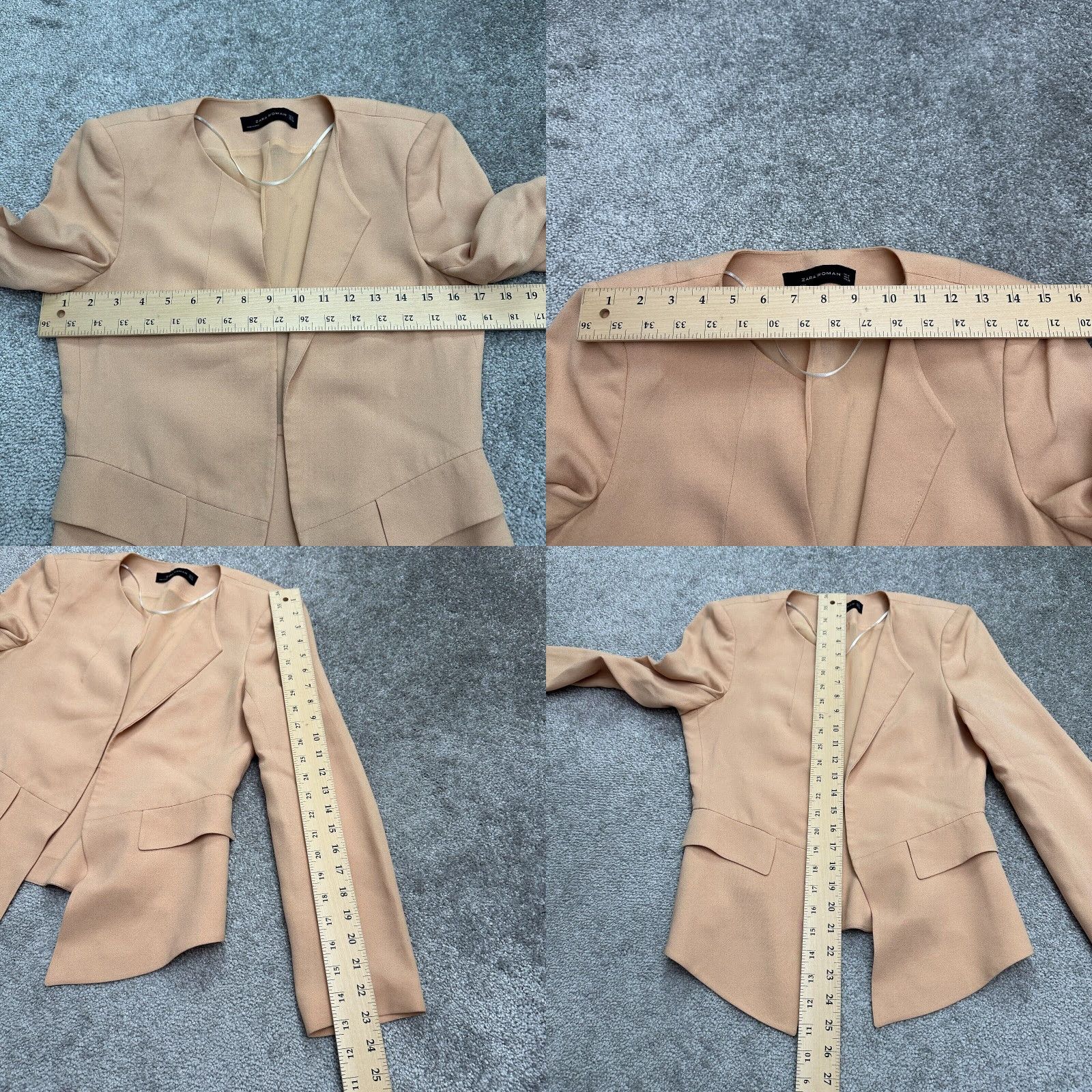 Zara Zara Blazer Coat Jacket Womens S Peach Lined Lightweight Workwear Summer Spring Fall All Seasons Regular Long Sleeve Orange Size S / US 4 / IT 40 - 8 Thumbnail