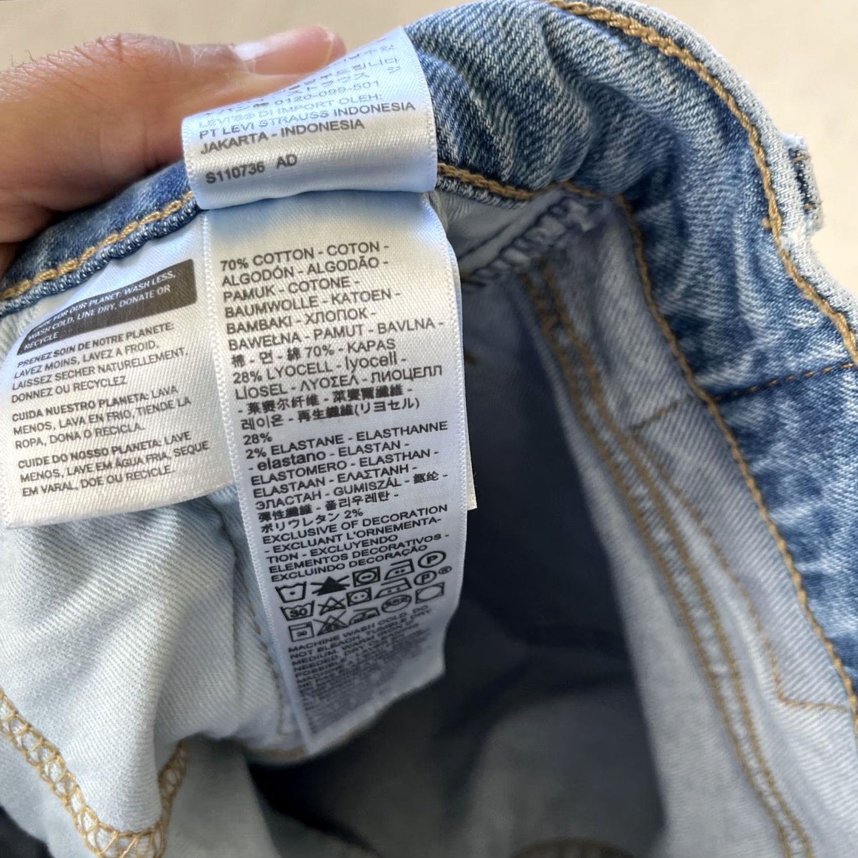 Levi's Levi's 502 Jeans Mens 29x30 Light Wash Blue Regular Taper Denim Stretch Pockets Zip 5-Pocket Size US 29 - 5 Thumbnail