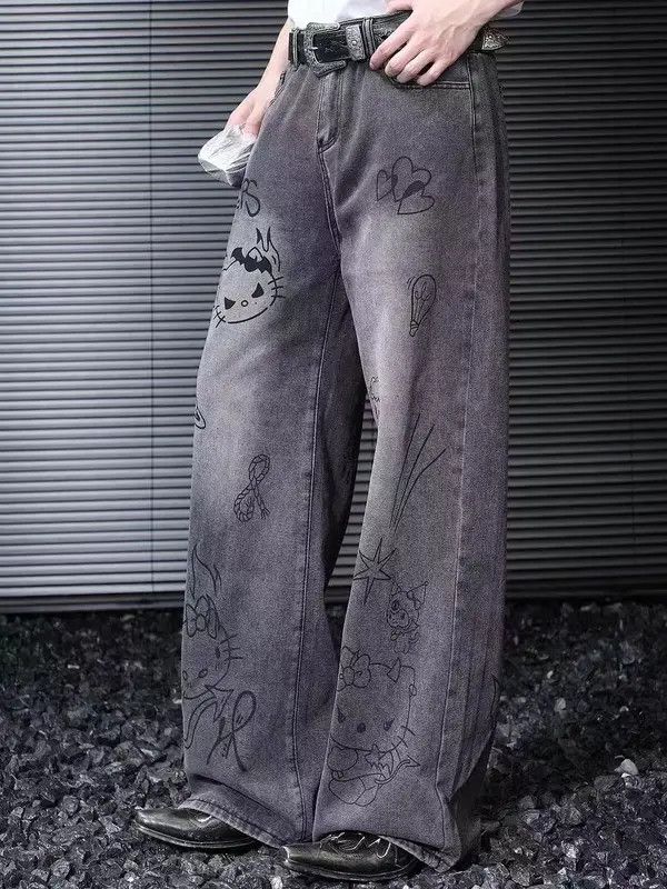 Japanese Brand VIBE Washed cartoon graffiti retro baggy jeans Size US 30 / EU 46 - 3 Thumbnail