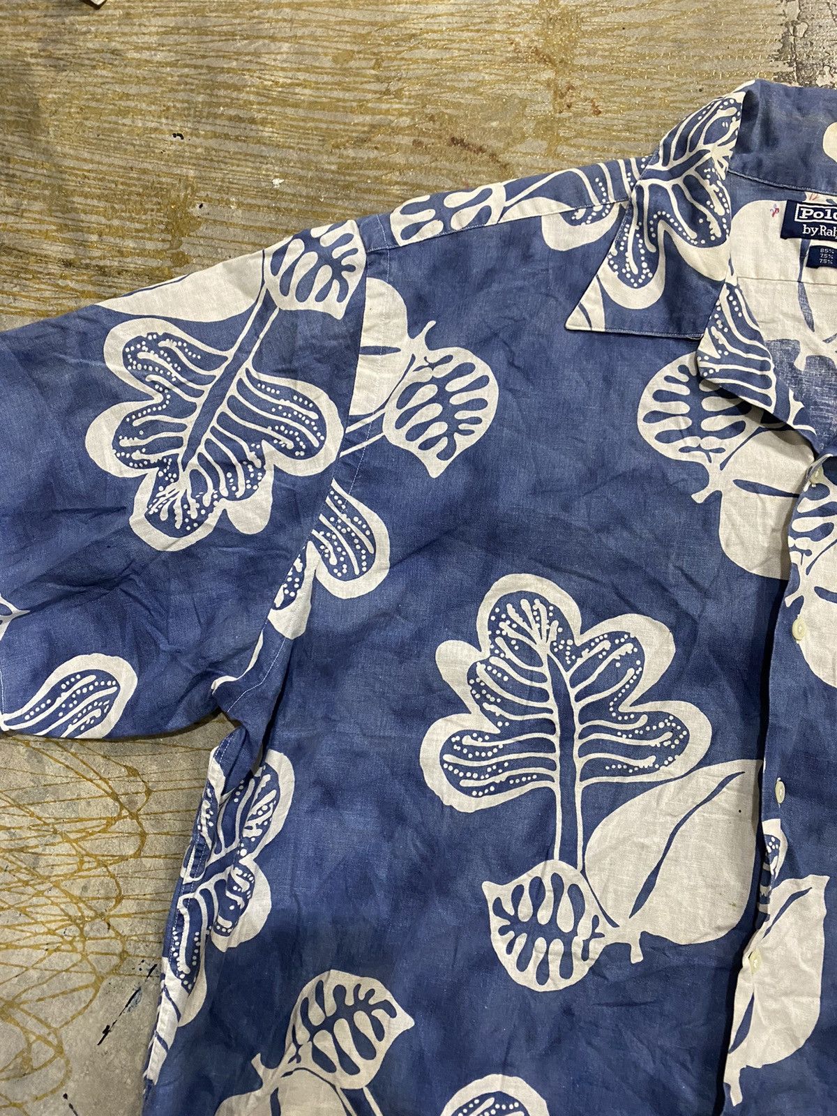Polo Ralph Lauren × Ralph Lauren 1990's Linen Mix Fabric Floral Hawaiian Shirt Size US XL / EU 56 / 4 - 4 Thumbnail