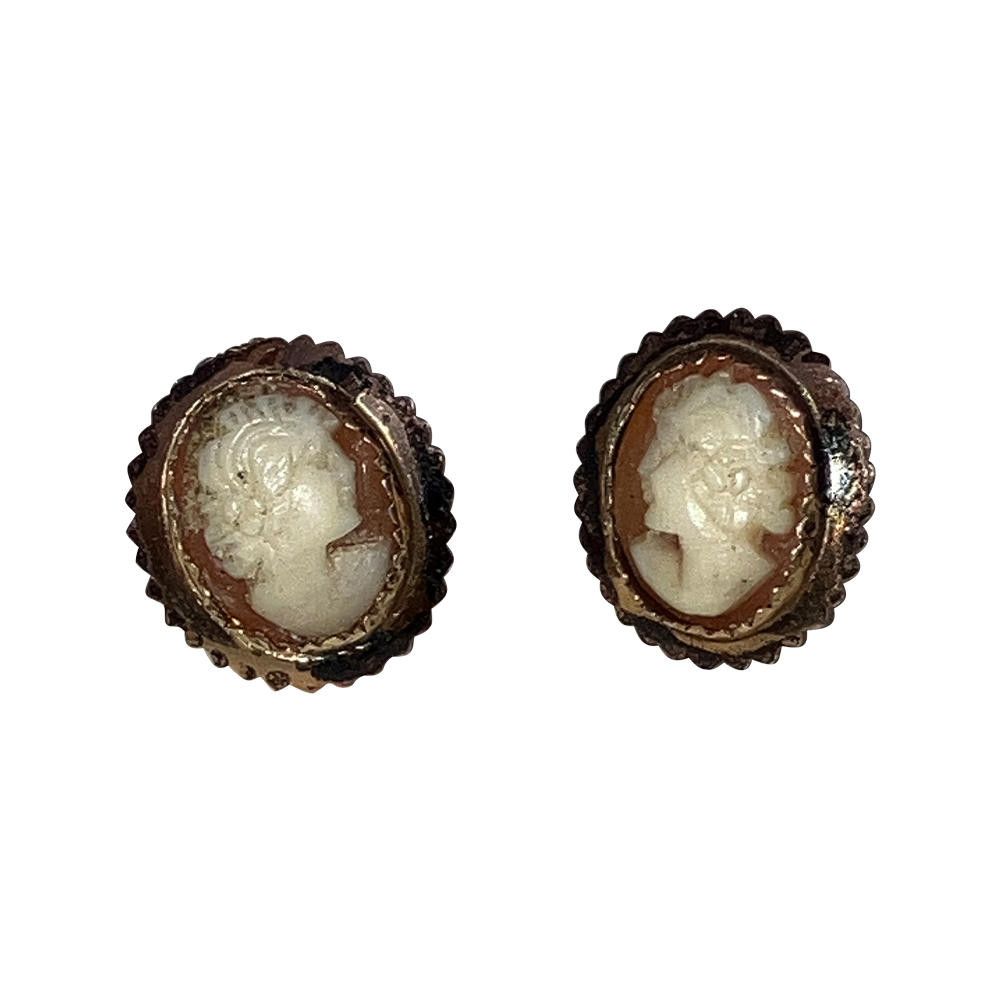 Designer 14 Kt Carnelian Shell Cameo Earrings Size ONE SIZE - 1 Thumbnail