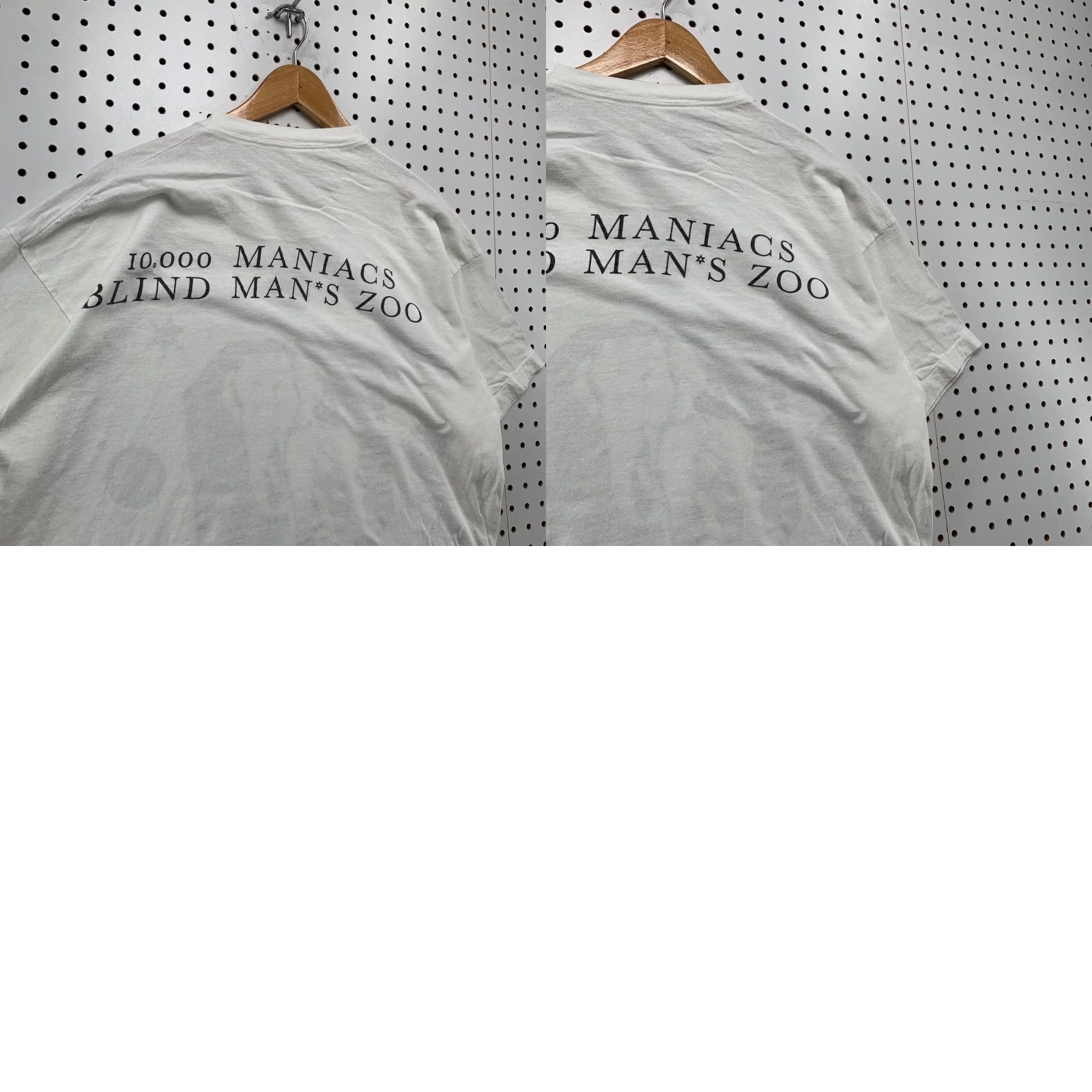 Vintage VINTAGE 90s 10000 Maniacs Shirt Men 2XL White Bling Man ZOO Rare Single Stitch Shirt Men 2XL White 90s Maniacs Zoo Bling Musical Band Mens Size US XXL / EU 58 / 5 - 11 Thumbnail