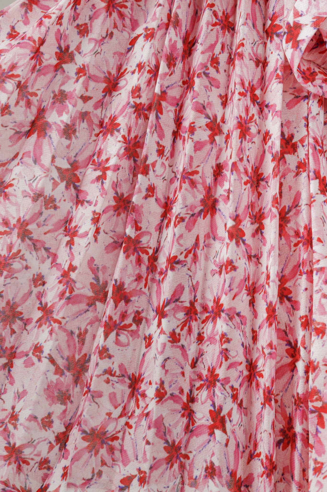 Amur Amur Portia Pink Floral Pleated Tiered One-Shoulder Top Size S / US 4 / IT 40 - 7 Thumbnail