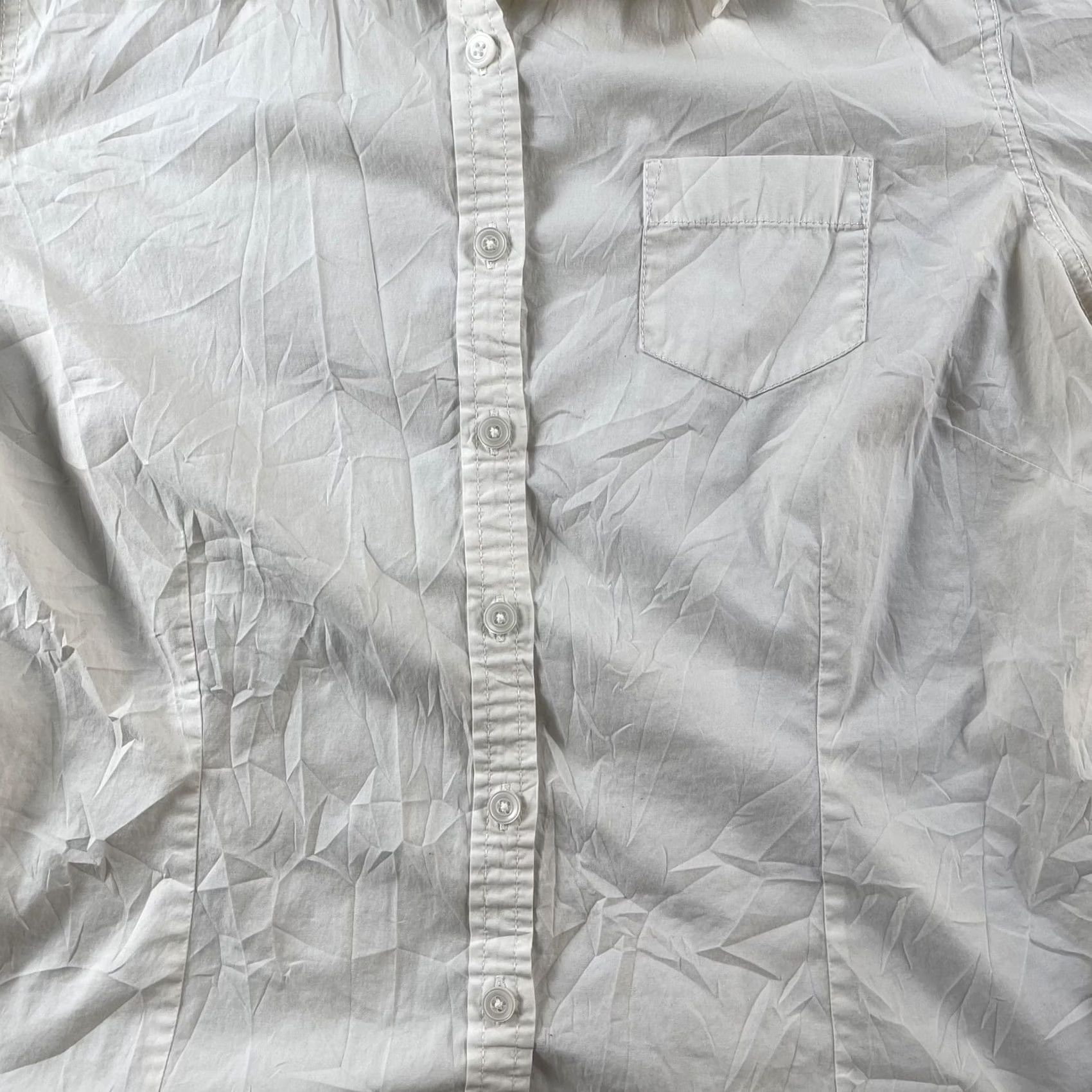Vintage L.L. Bean Shirt Womens Large White Short Sleeve Stretch Casual Button Up Top Size L / US 10 / IT 46 - 2 Thumbnail