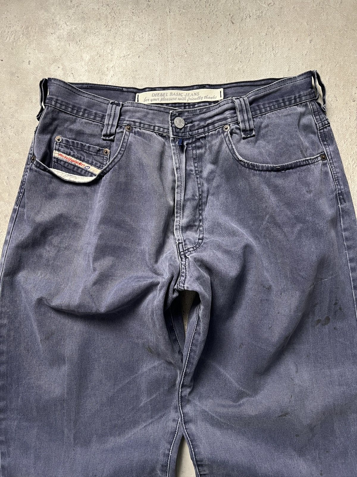 Diesel Washed blue Diesel baggy retro jeans pants y2k Size US 35 - 3 Thumbnail