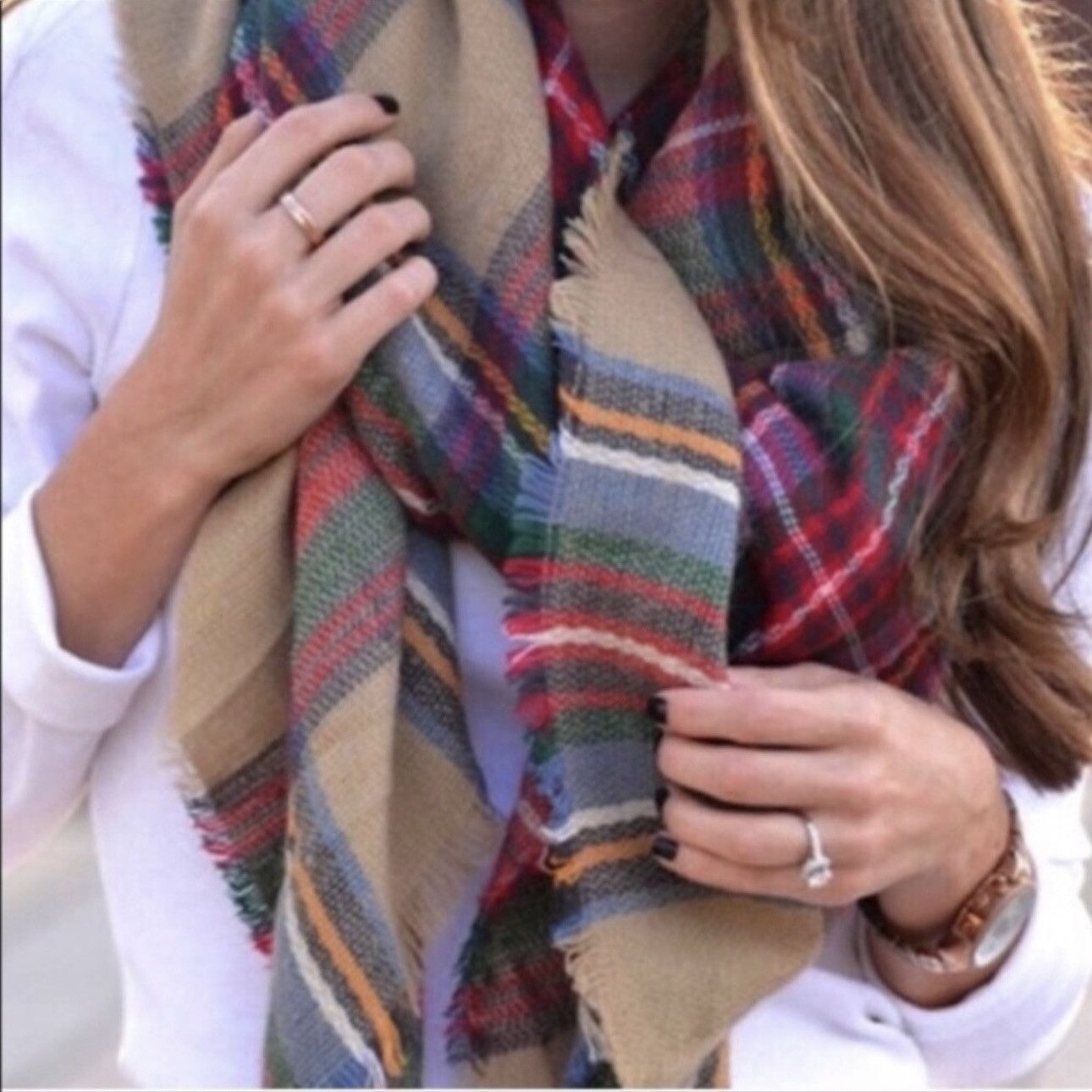 Other ModCloth multicolor plaid blanket scarf Size ONE SIZE - 5 Thumbnail