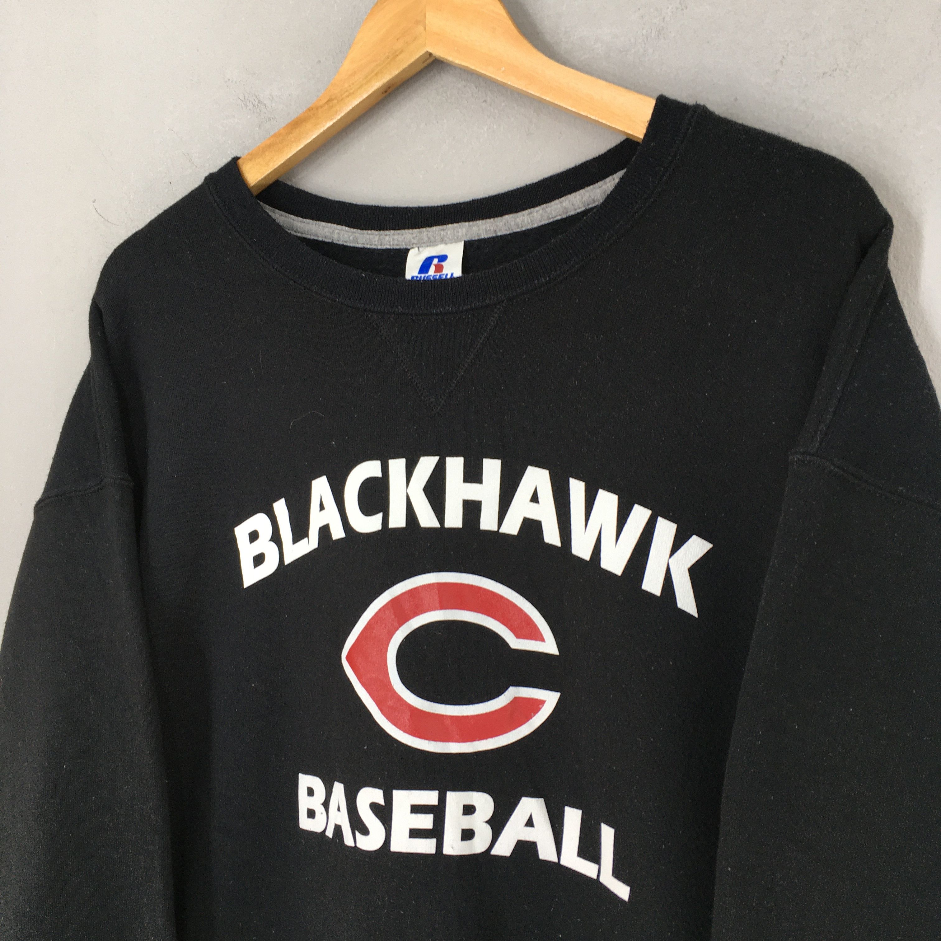 MLB Vintage Baseball Black Hawk College Sweatshirt Large Size US L / EU 52-54 / 3 - 3 Thumbnail