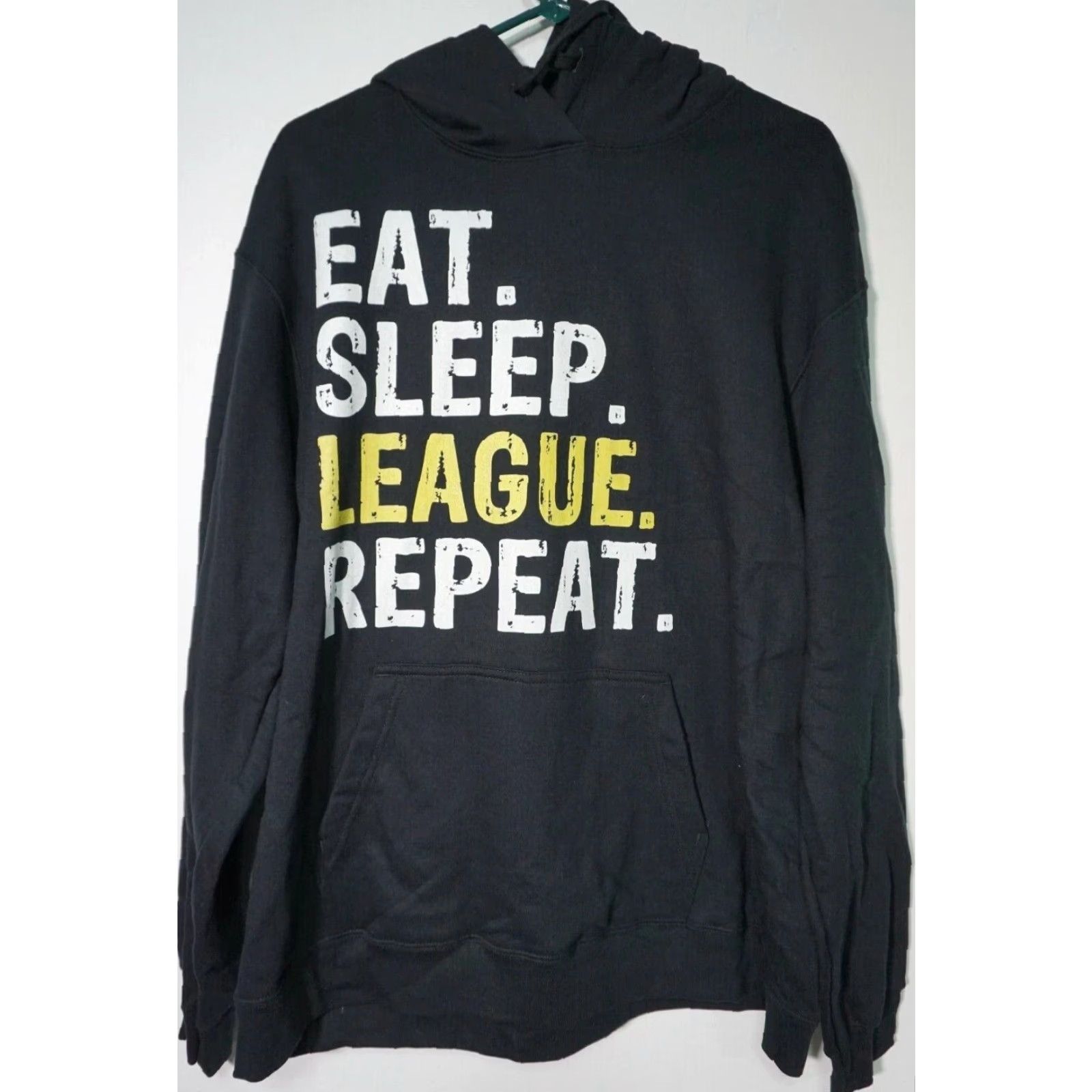 Port & Company EAT. SLEEP. LEAGUE. REPEAT Men XL Fantasy Football Pullover Hoodie NEW Size US XL / EU 56 / 4 - 2 Thumbnail
