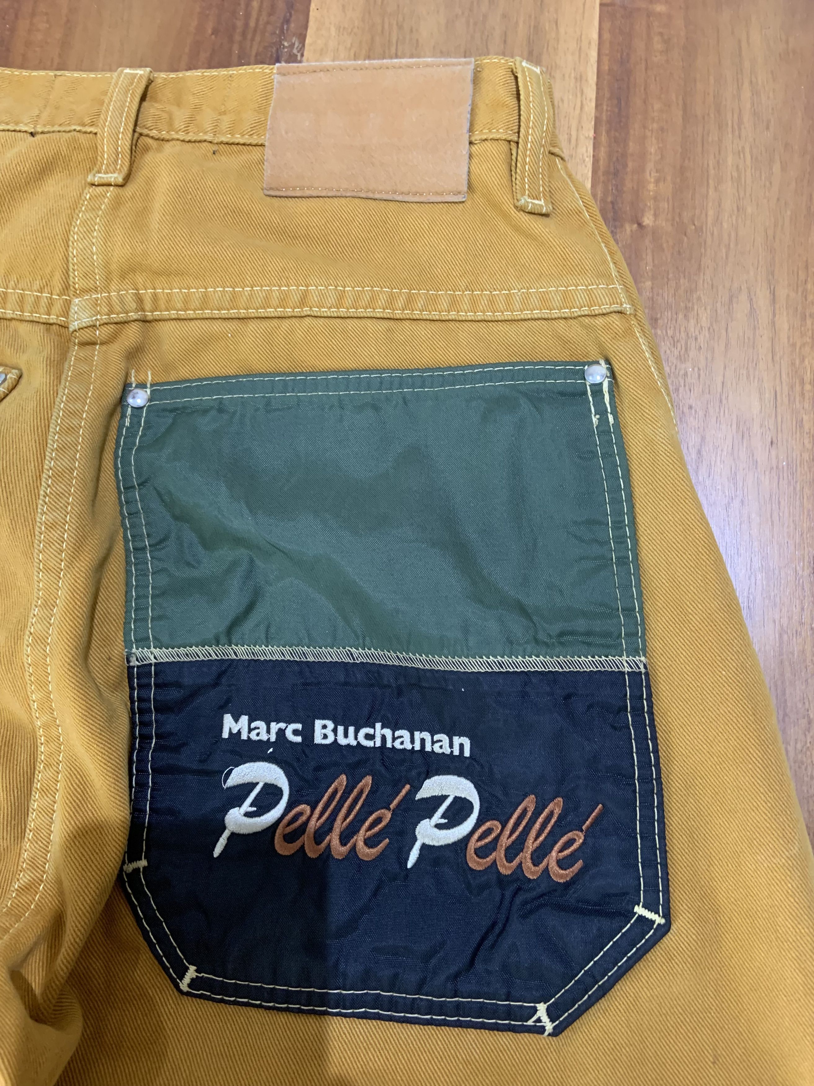 Marc Buchanan × Pelle Pelle × Vintage VINTAGE MARC BUCHANAN PELLE PELLE MUSTARD YELLOW JEANS Size US 30 / EU 46 - 6 Thumbnail