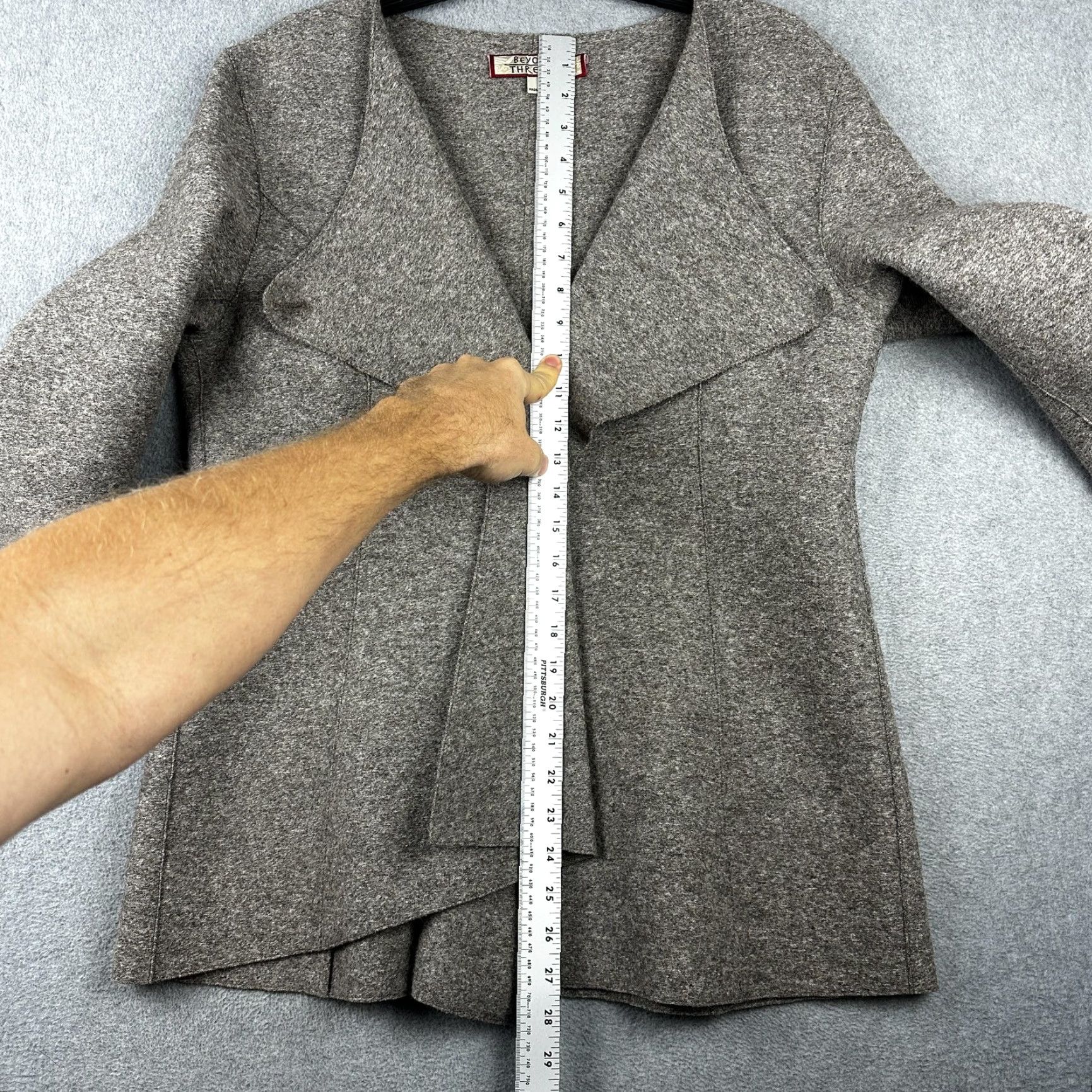 Vintage VINTAGE Beyond Threads Coat Womens L Gray Alpaca Wool Single Button Drape Collar Size L / US 10 / IT 46 - 7 Thumbnail