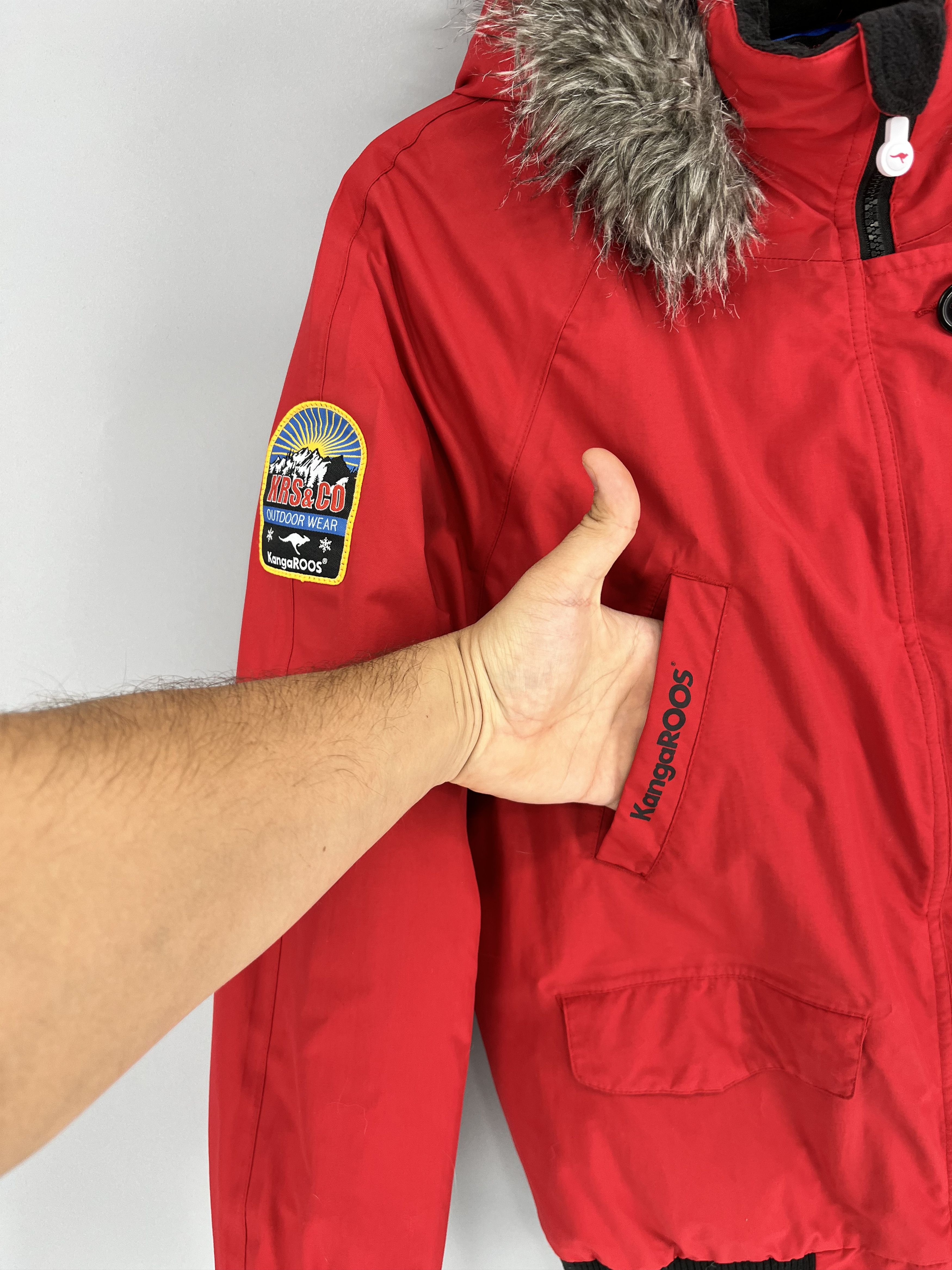 KangaROOS Vintage Kangaroos Mens Puffer Down Jacket With Fur Hoodie Size US M / EU 48-50 / 2 - 8 Thumbnail