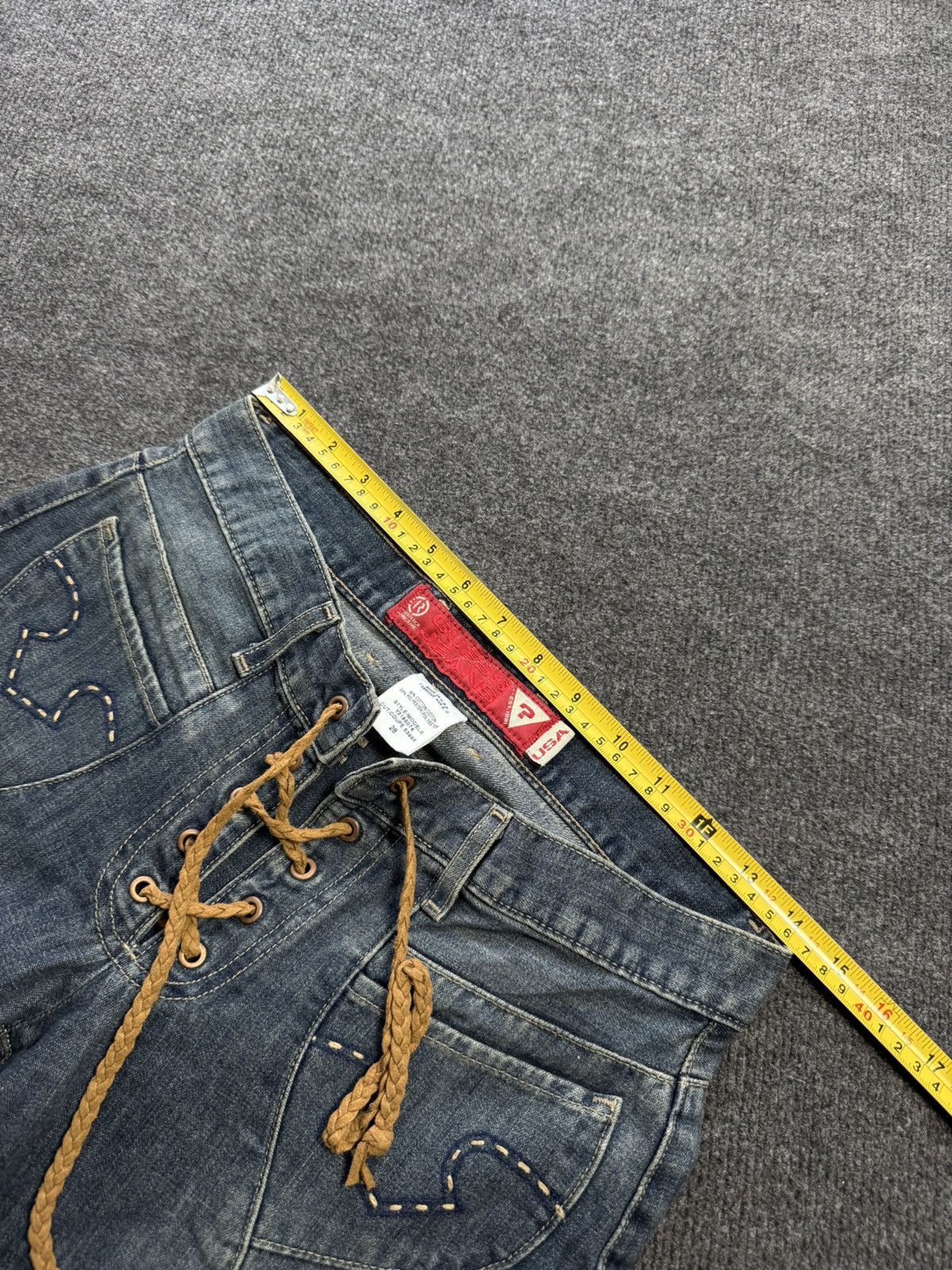Guess Archive Y2K Guess Western USA Retro 00s Lace Up Denim Jeans Size 28" / US 6 / IT 42 - 17 Thumbnail