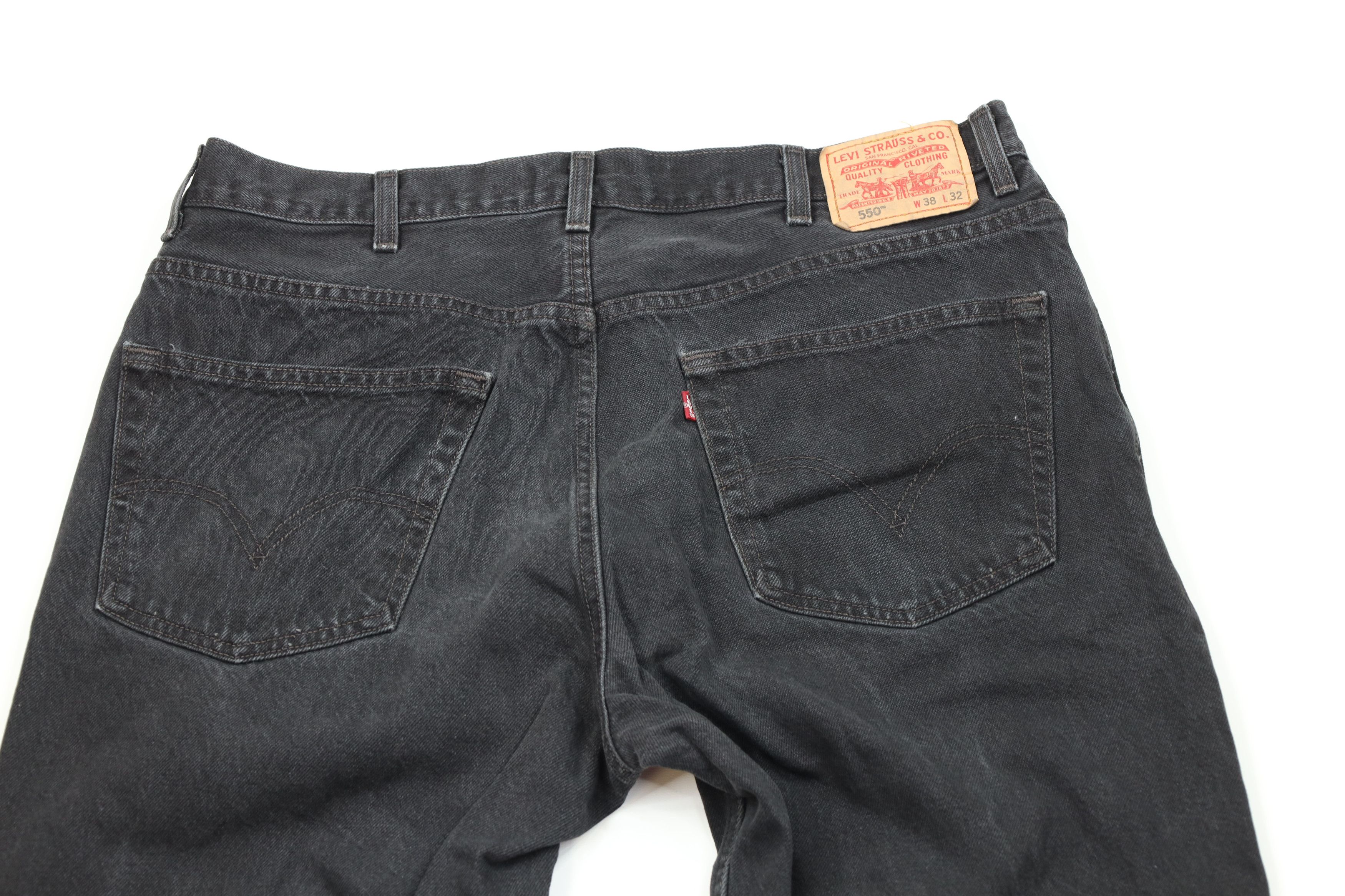 Levi's Vintage Y2K Levis 550 Relaxed Fit Denim Jeans Black Cotton Size US 38 / EU 54 - 11 Thumbnail