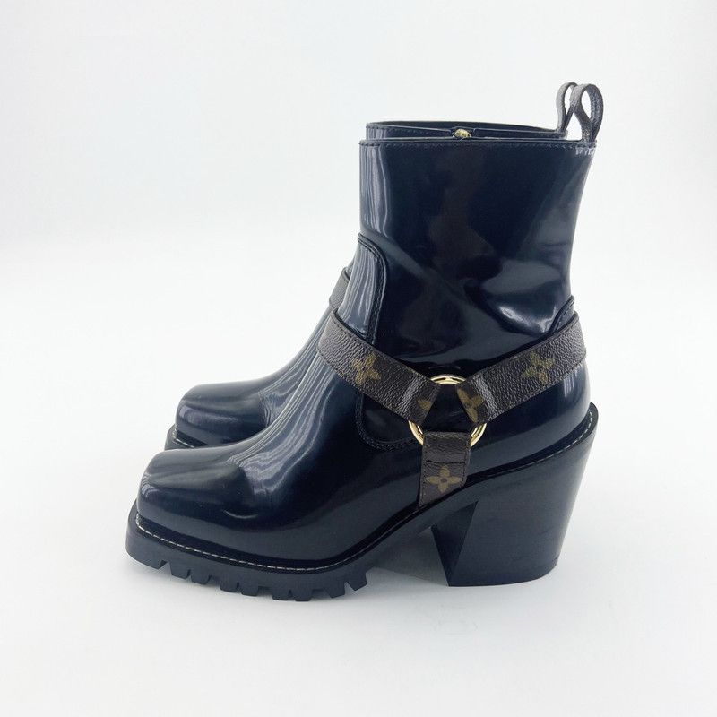 Louis Vuitton Louis Vuitton Limitless Black Leather Ankle Boots 0079 Size US 8 / IT 38 - 1 Thumbnail
