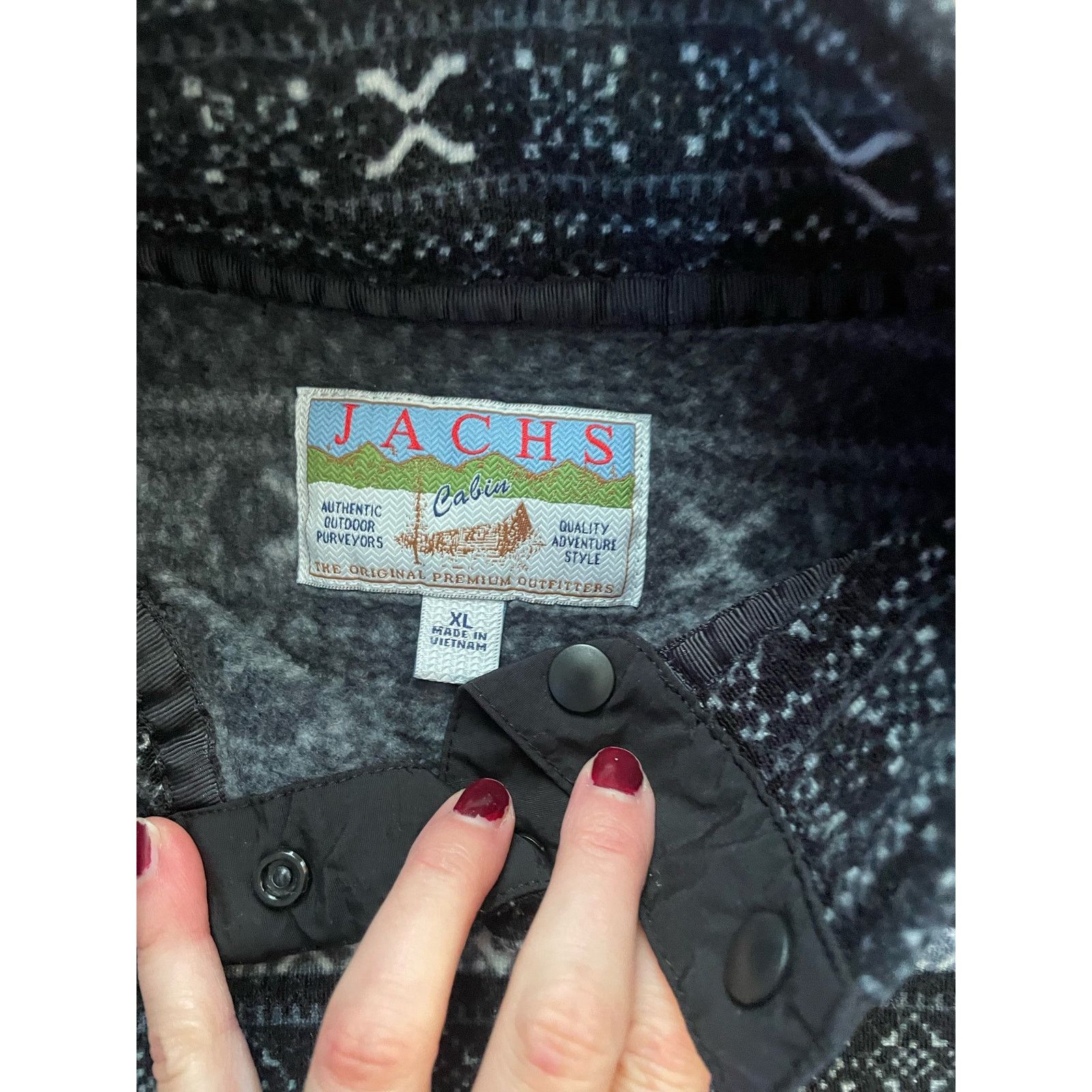 JACHS NY Jachs Womens Jacket Sweatshirt XL Black Geometric Pullover Size XL / US 12-14 / IT 48-50 - 2 Thumbnail