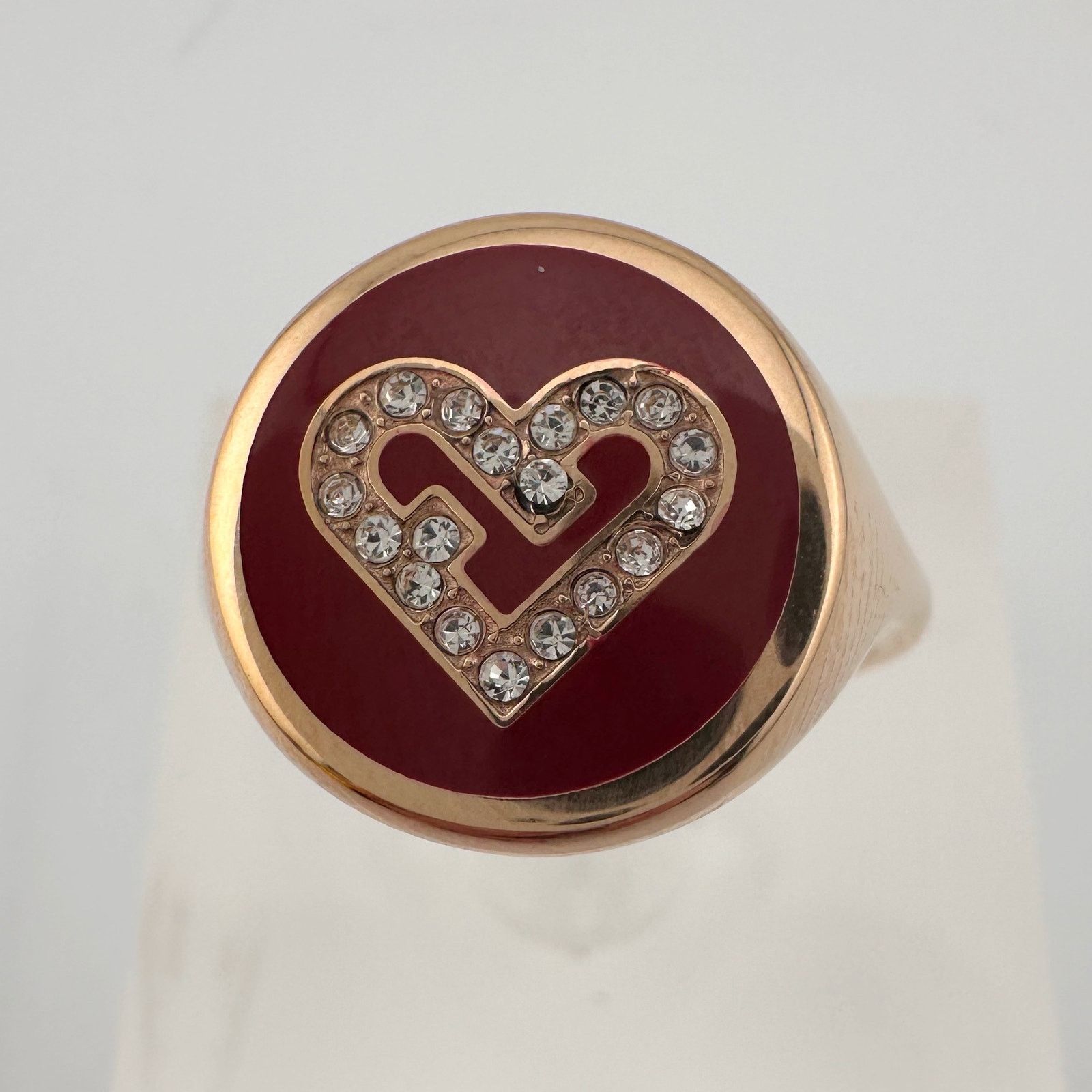 Furla Furla Heart Ring - Rose Gold Overlay with Crystal Heart Size ONE SIZE - 9 Thumbnail