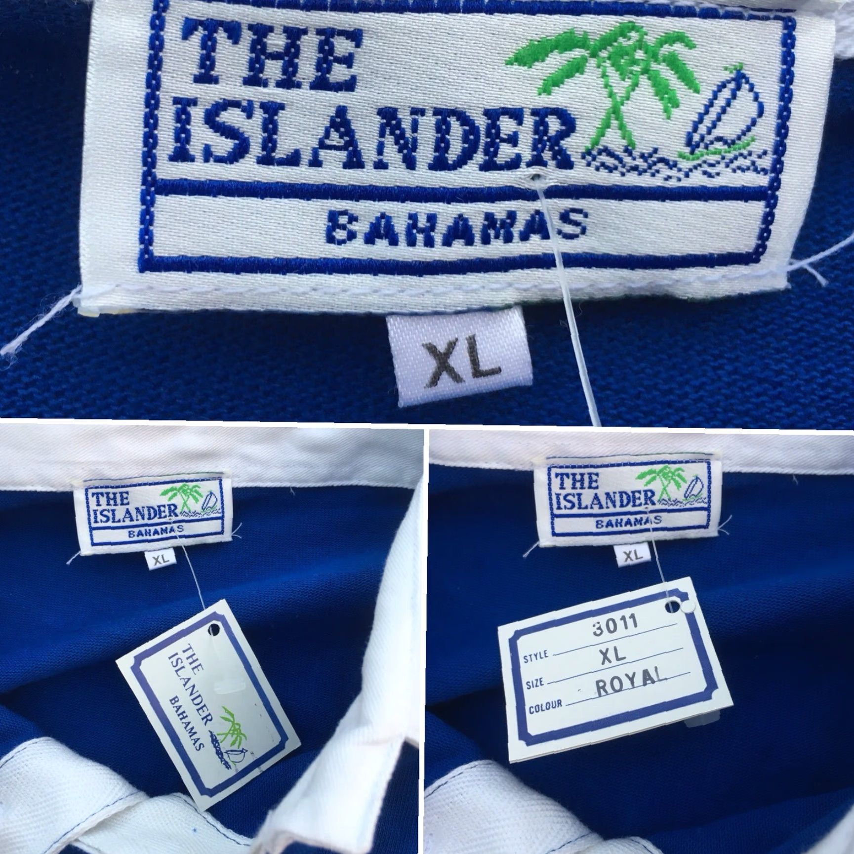 Vintage VINTAGE The Islander Bahamas Shirt XL Blue & White Polo Rugby Mens Size US XL / EU 56 / 4 - 7 Thumbnail