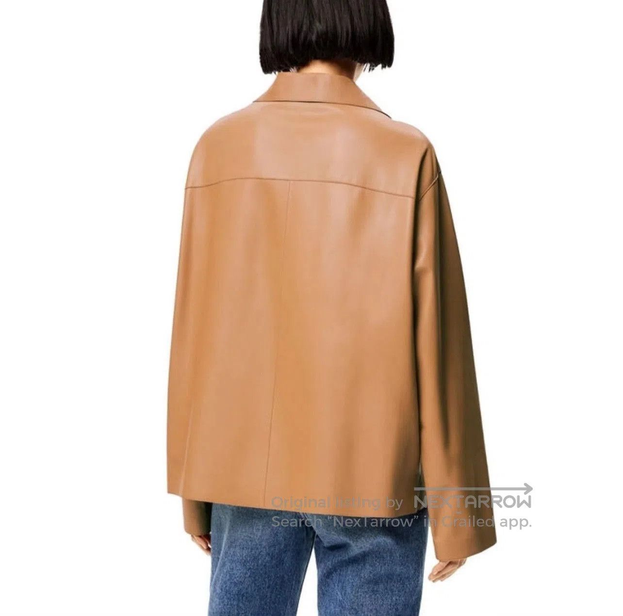 Loewe LOEWE Logo Single-Breasted Leather Shirt Jacket. Size S / US 4 / IT 40 - 8 Thumbnail