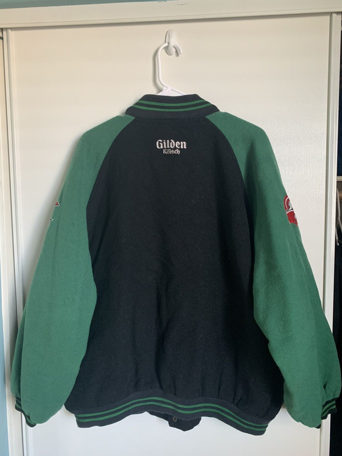 Vintage Vintage Gilden Kolsch Green and Black Varsity Jacket Size US XL / EU 56 / 4 - 2 Thumbnail