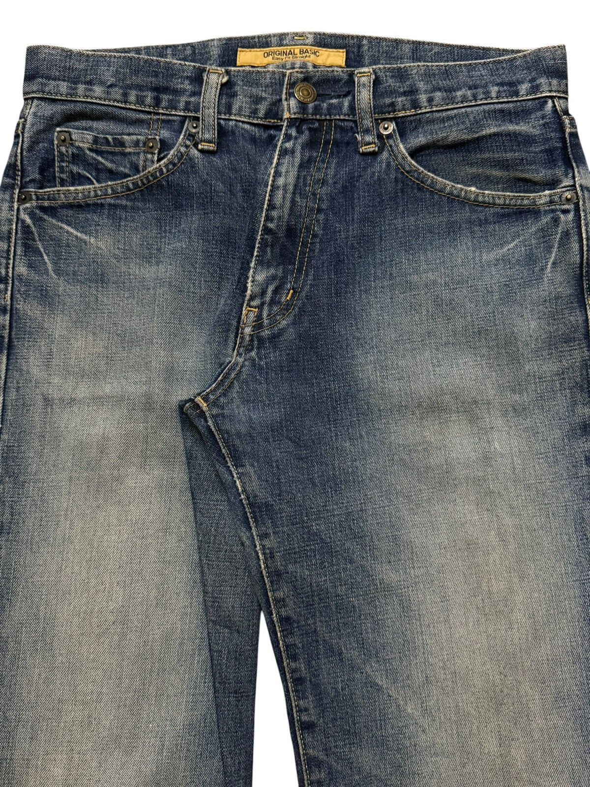 Uniqlo Vintage Y2K Japan Uniqlo Blue Faded Wash Distress Wide Leg Size US 30 / EU 46 - 3 Thumbnail