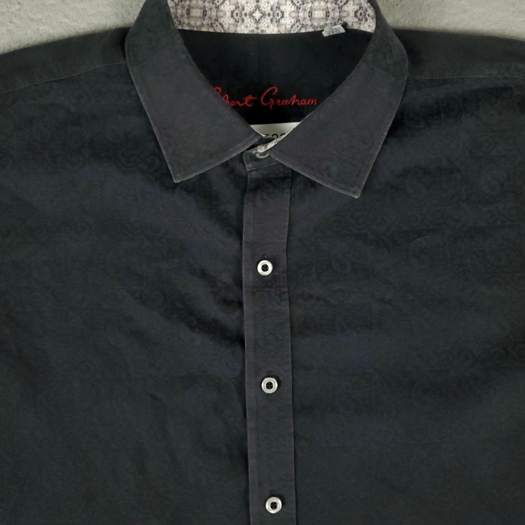 Robert Graham Robert Graham Shirt Mens 2XL Black Casual Button Up Long Sleeve *FADED* Size US XXL / EU 58 / 5 - 2 Thumbnail