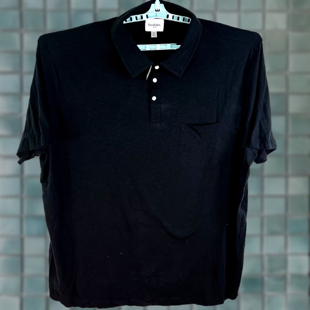 Vintage Goodfellow Polo Shirt Cotton 4XLT Black Mens Shirt Short Sleeve Button-Down 4XLT Big & Tall NWT Size US XXL / EU 58 / 5 - 1 Thumbnail