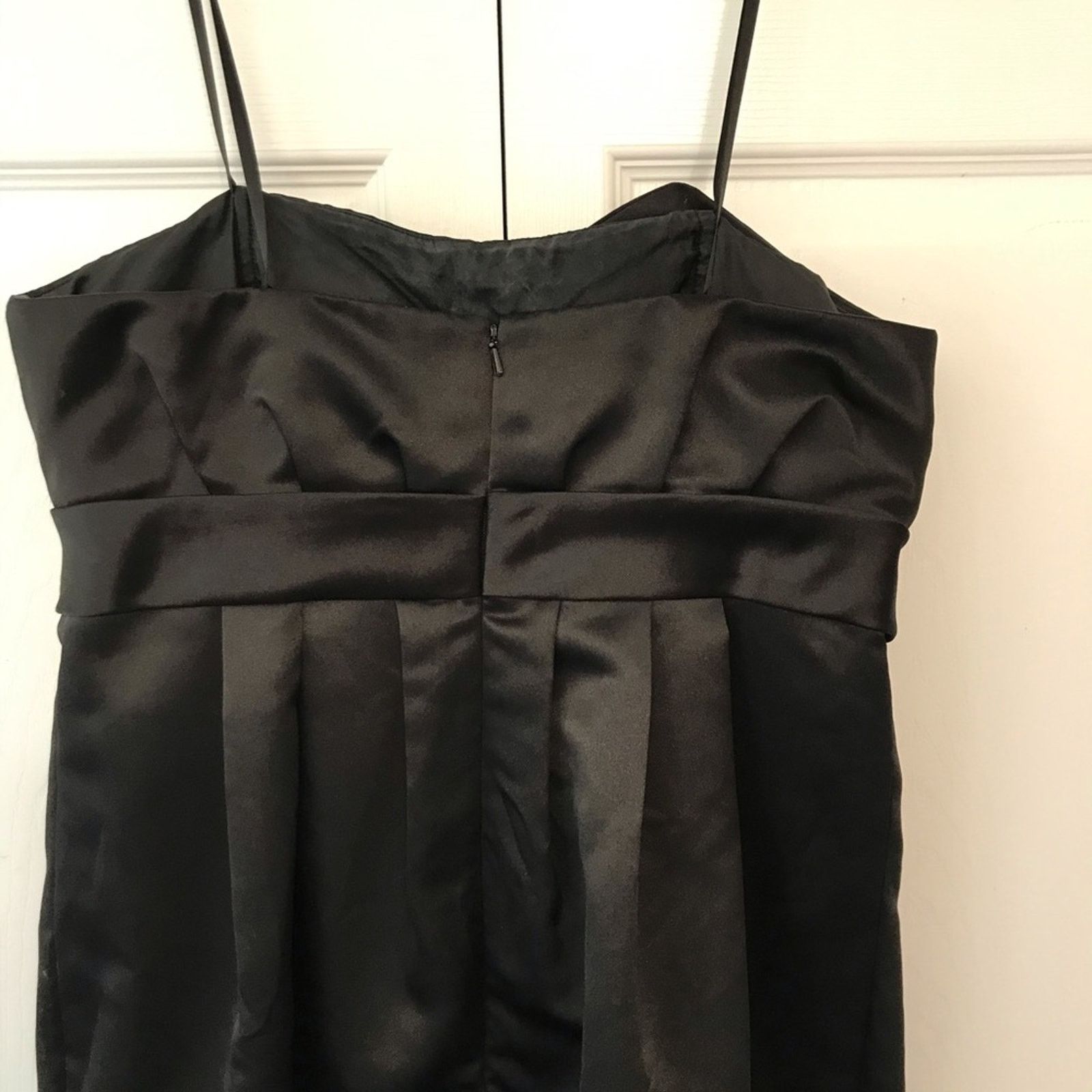 Bcbgmaxazria BCBG Paris black satin cocktail dress Size 10 Size L / US 10 / IT 46 - 6 Thumbnail