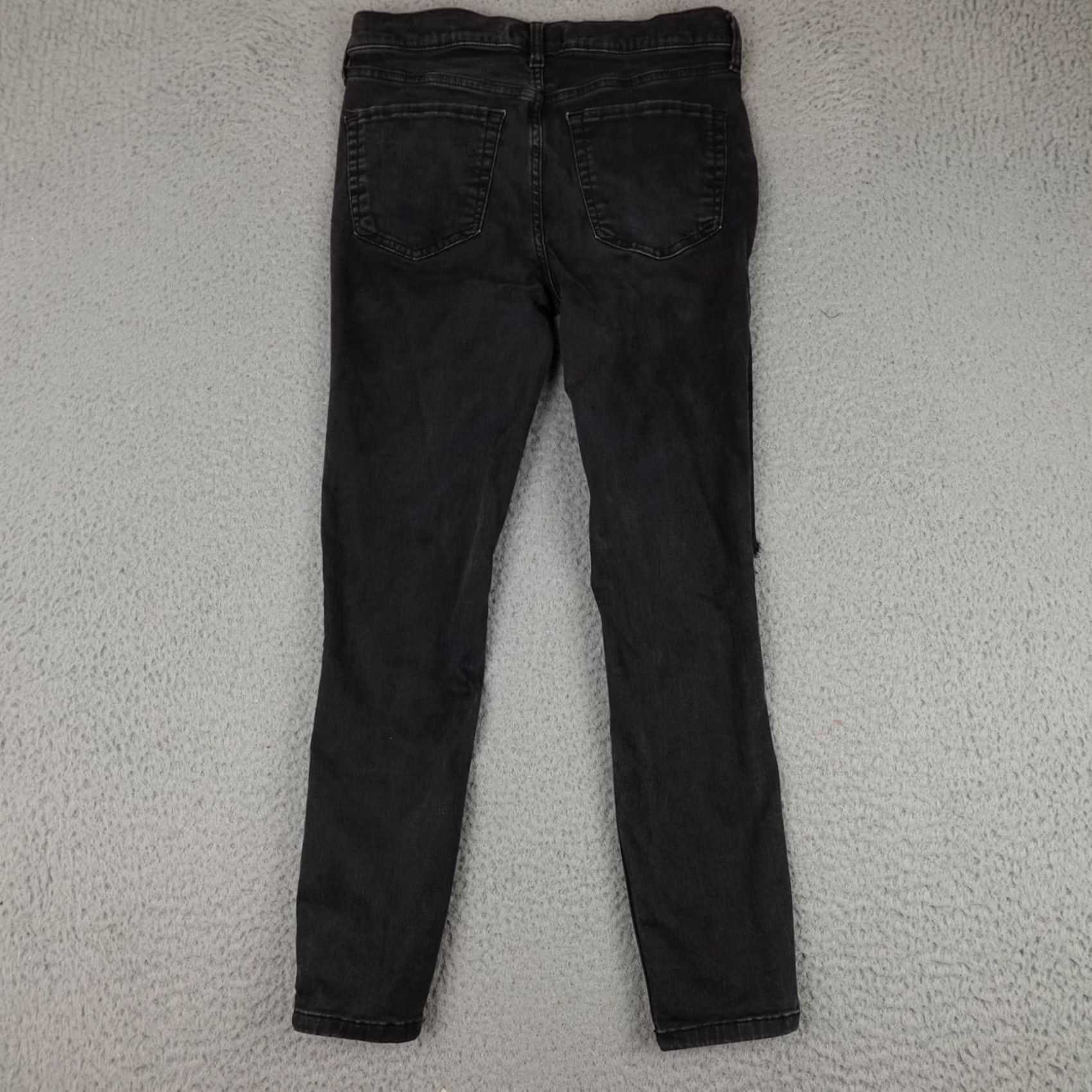 Free People Free People Jeans Womens 28 Black Distressed Straight Leg Grunge Hipster Size 28" / US 6 / IT 42 - 5 Thumbnail