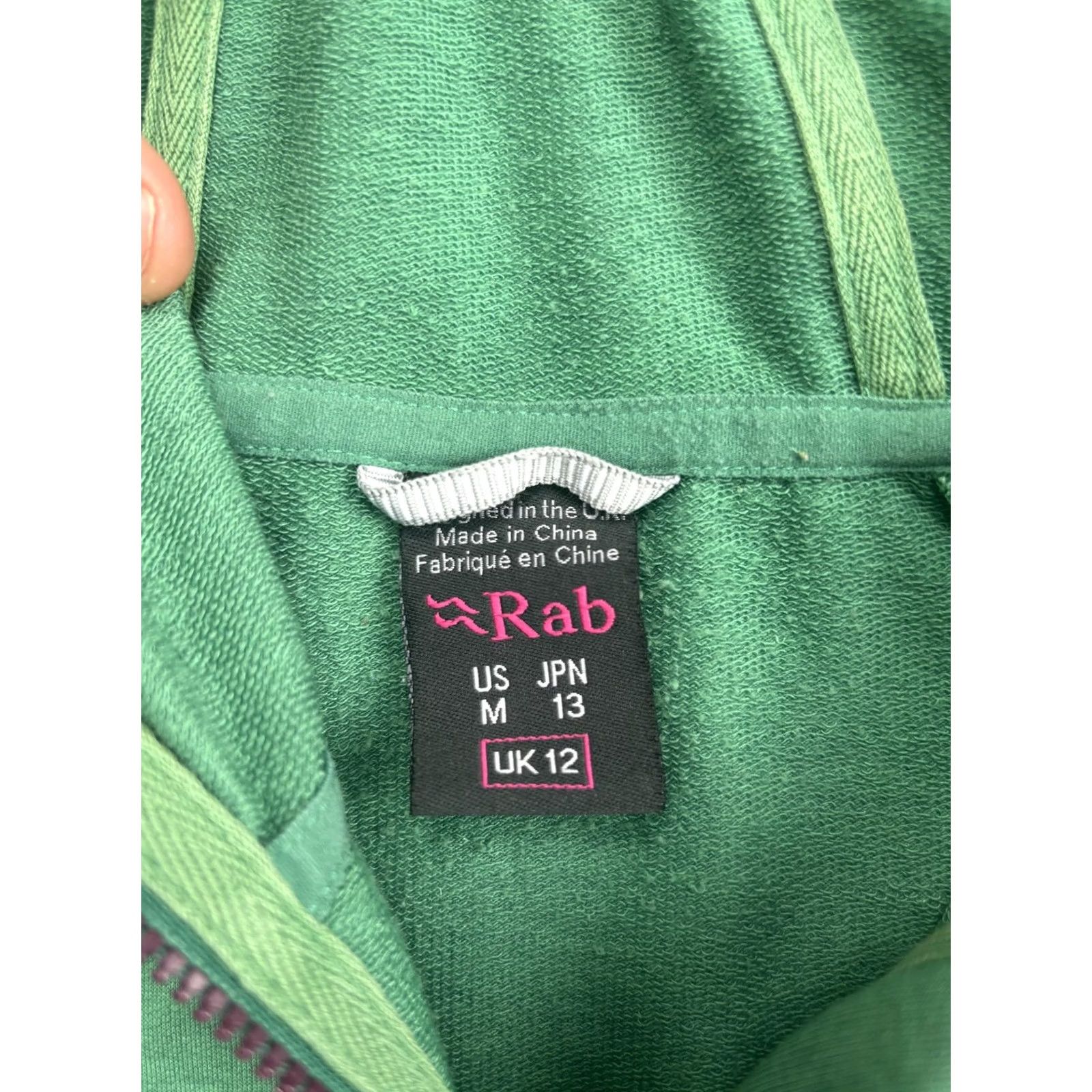 Rab Rab Top-Out Hoody Womens M Green Full Zip High Neck Raglan Stretch Hoodie Shirt - Womens, M, Green, Rab, Top-Out Hoody, Full Zip, Raglan Sleeve Size M / US 6-8 / IT 42-44 - 3 Thumbnail