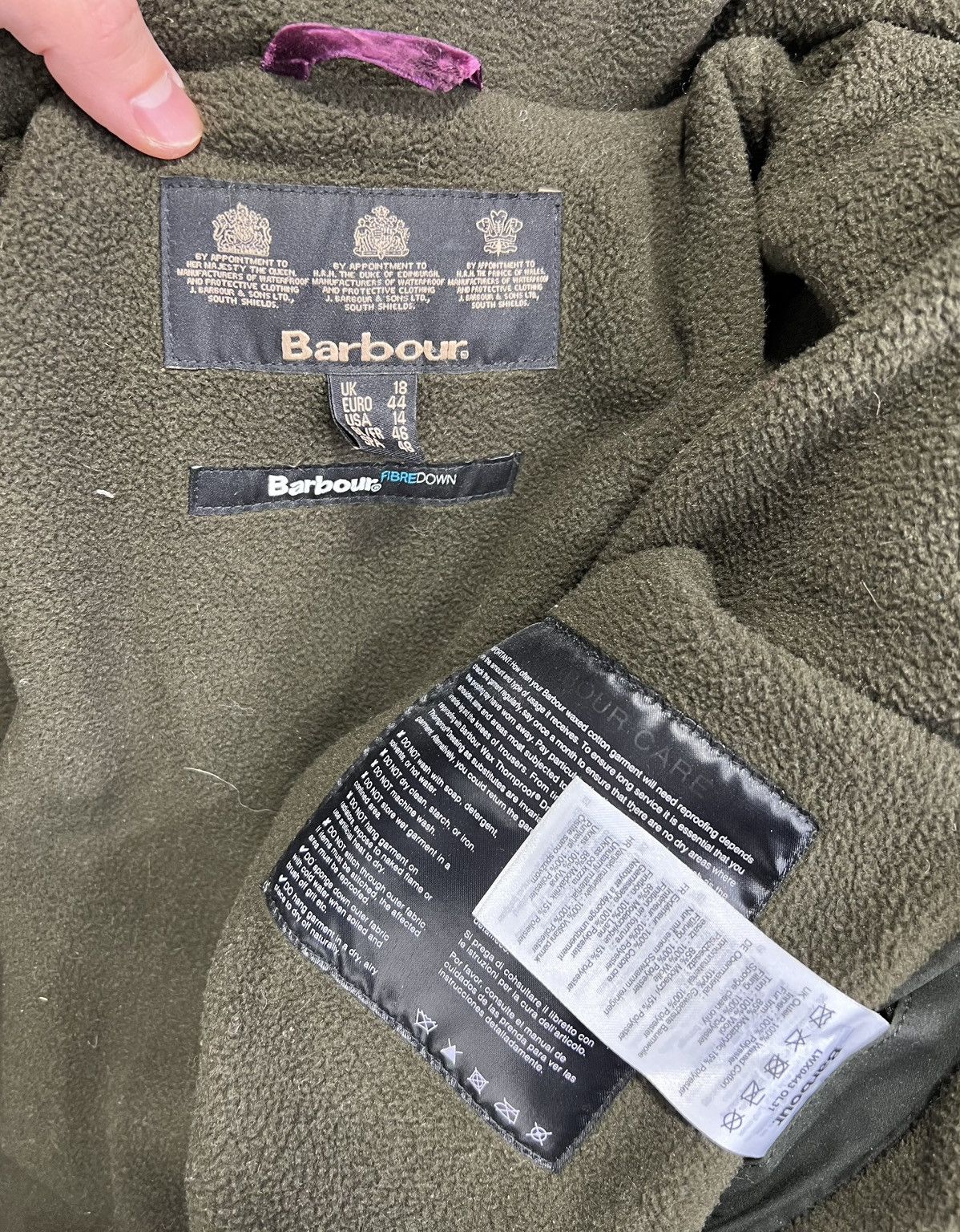 Barbour Barbour Waxed Fiber Down Jacket with Quilted Wool Details Size XXL / US 16-18 / IT 52-54 - 3 Thumbnail