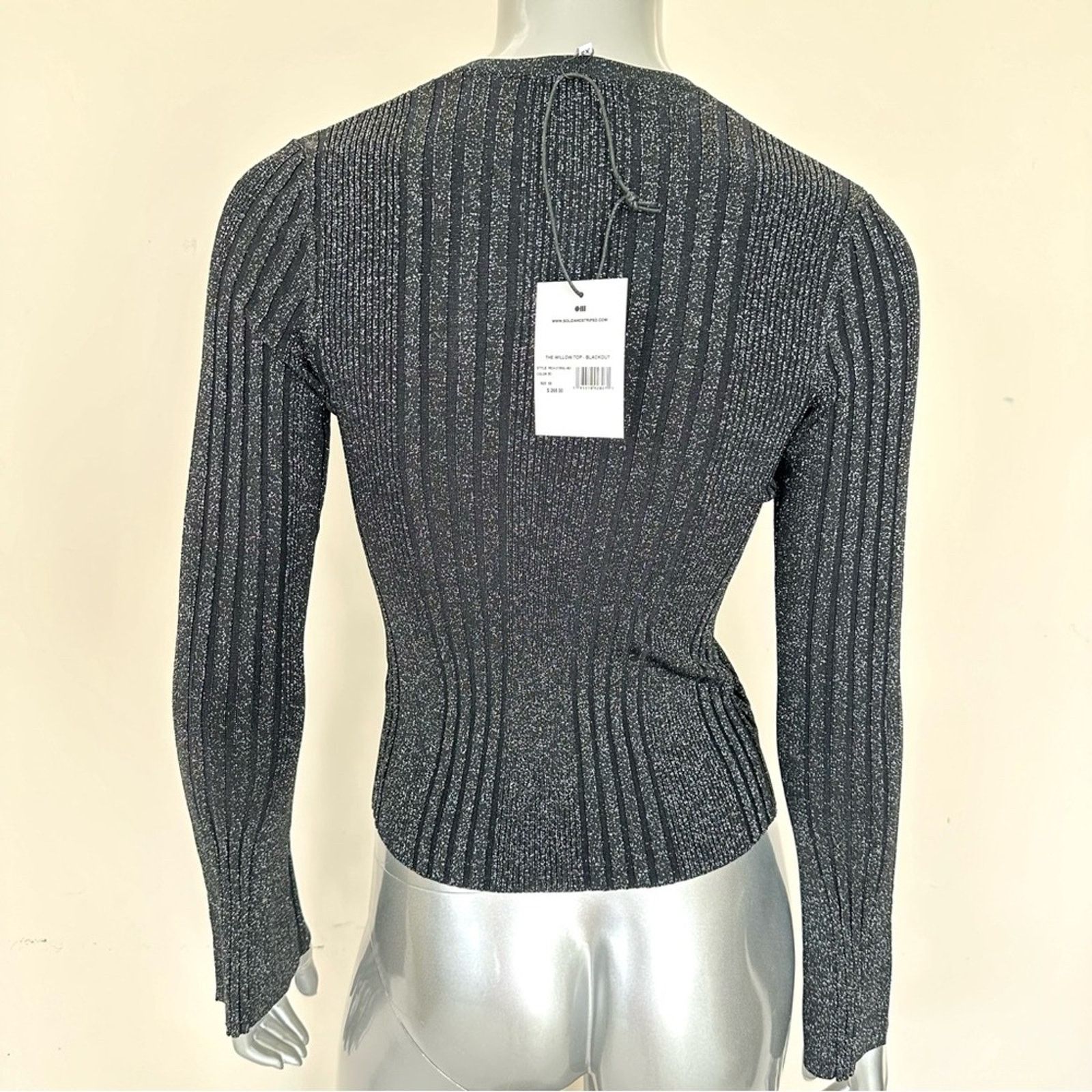 NWT!!! Solid and striped shimmer top size XS Retail 268$