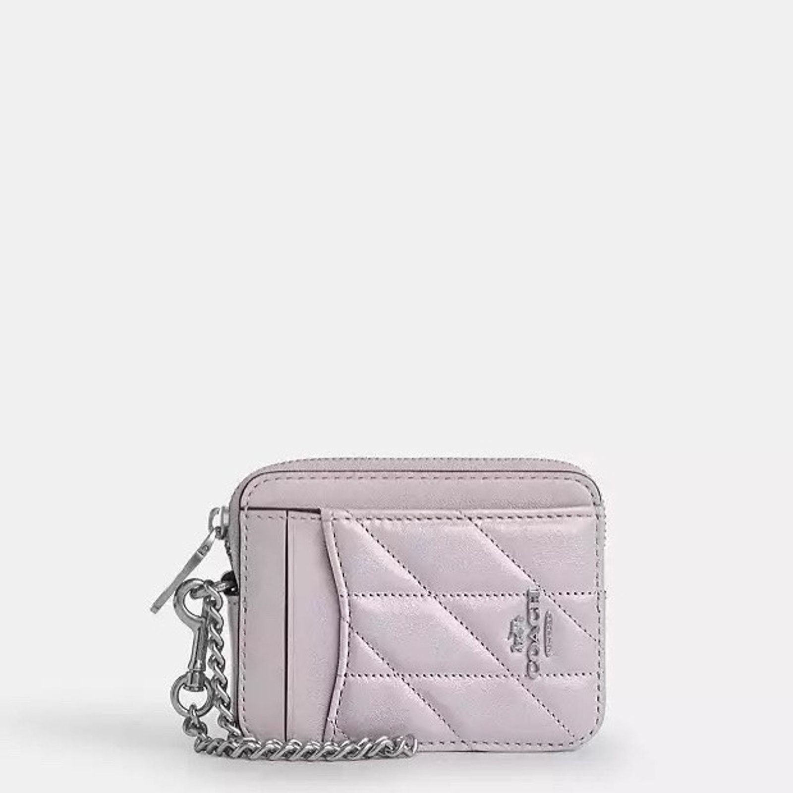 Coach NWT Coach Zip Card Case Chain Wrist Strap Silver/Pink CBL77 Size ONE SIZE - 3 Thumbnail