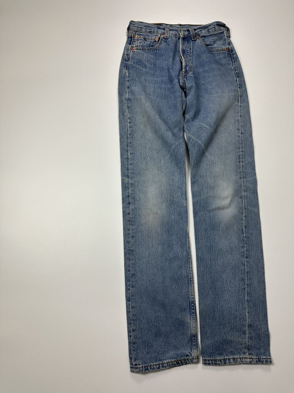 Levi's Vintage 501 Light Blue Jeans W27 L34 Made In Spain Size US 27 - 3 Thumbnail